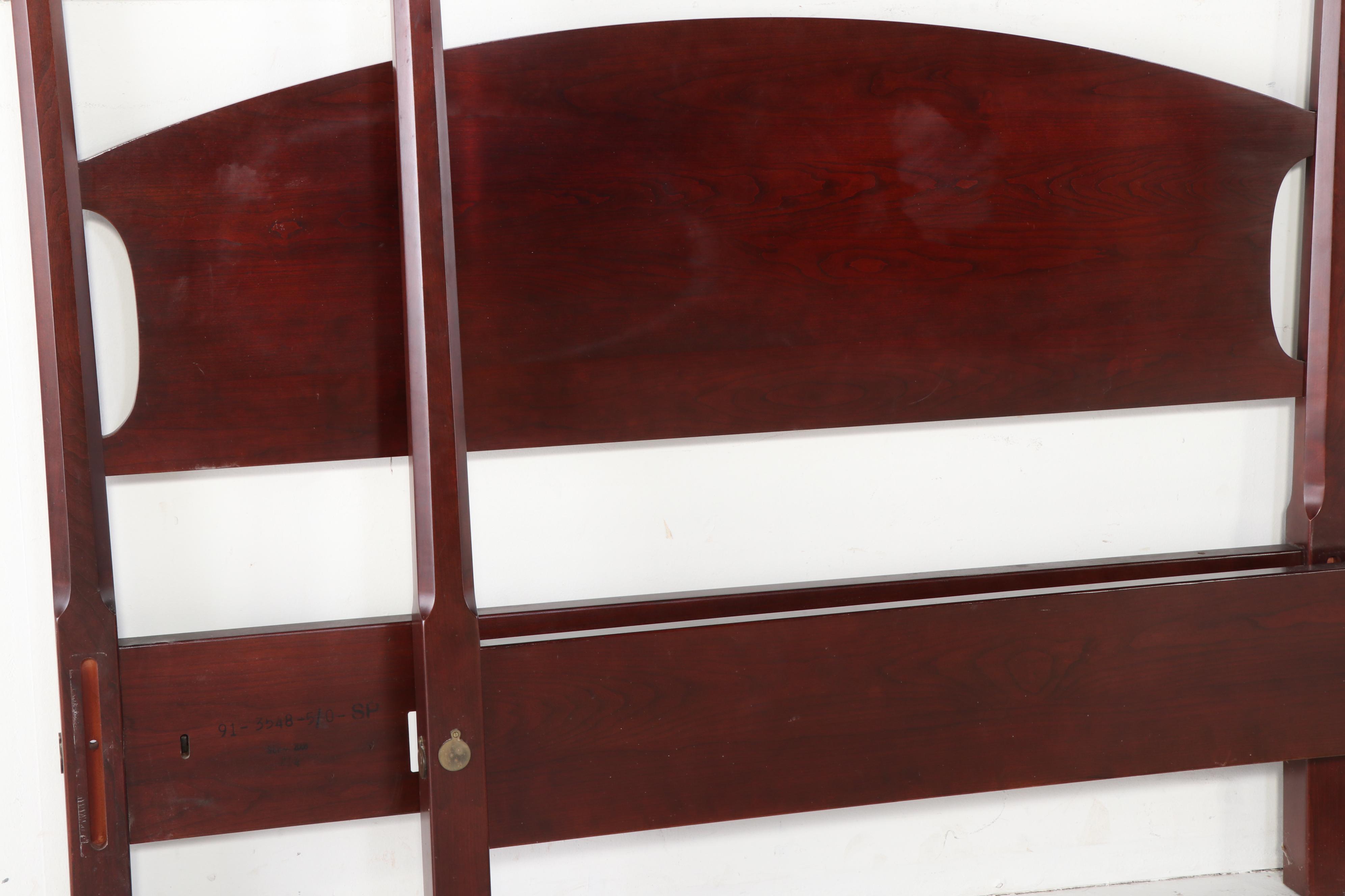 Stickley Federal Style Cherrywood Queen Size Four-Post Bed Frame