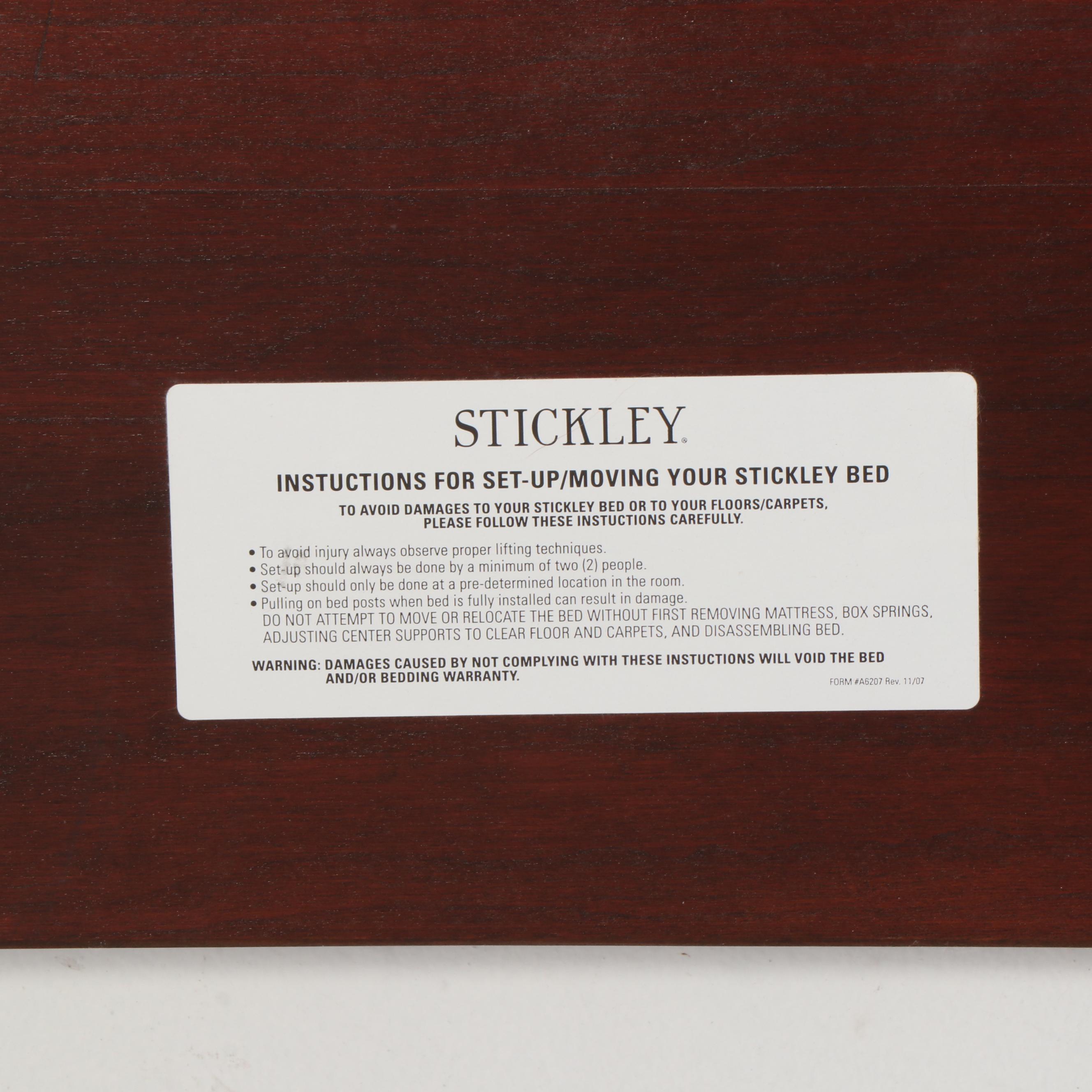 Stickley Federal Style Cherrywood Queen Size Four-Post Bed Frame