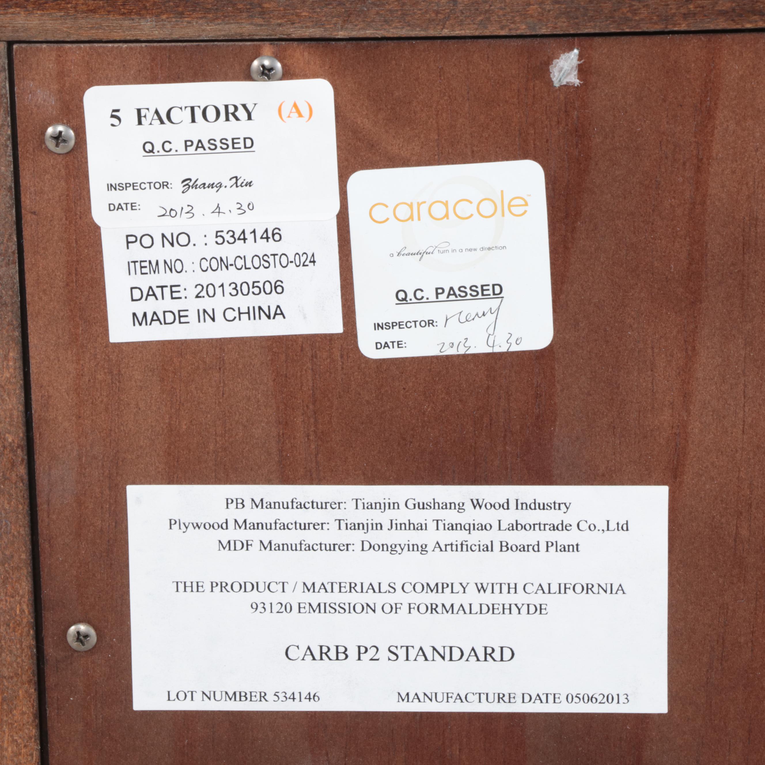 Caracole "Lorenzo" Walnut, Patinated Metal, and Mirrored Glass Server