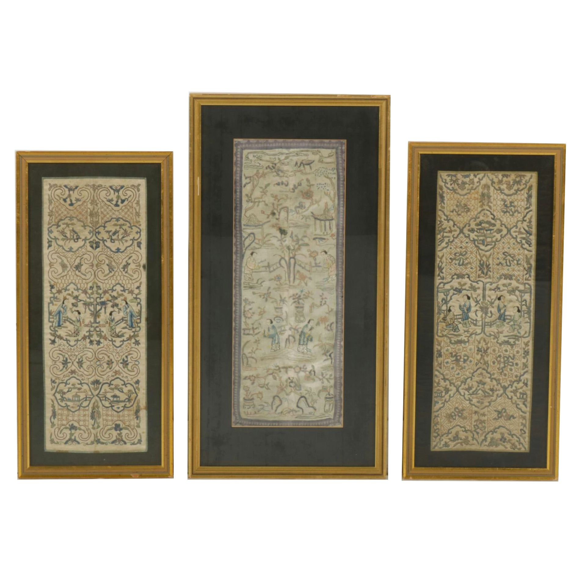 Chinese Embroidered Silk Panels