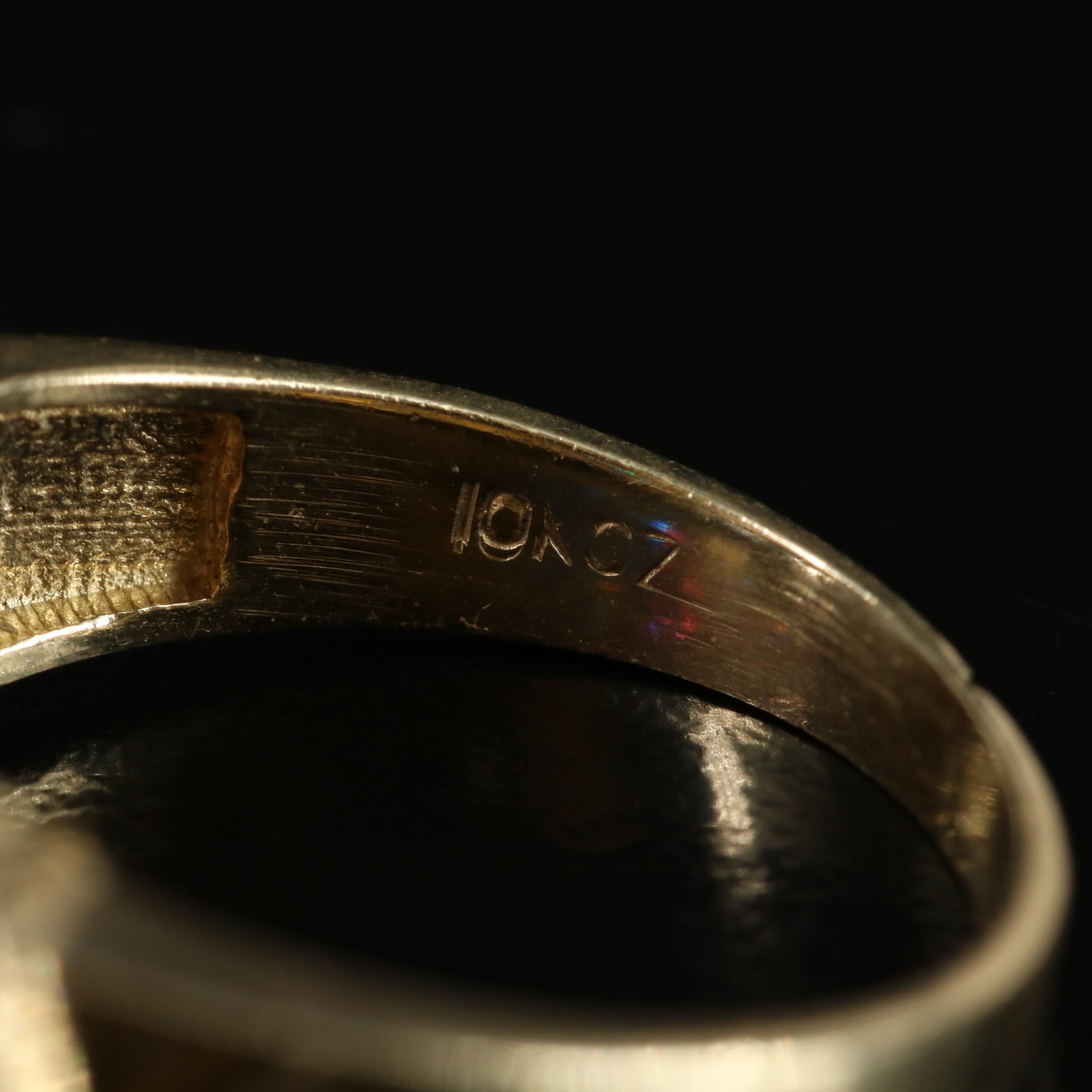 10K Ruby, Spinel, and CZ American Flag Ring