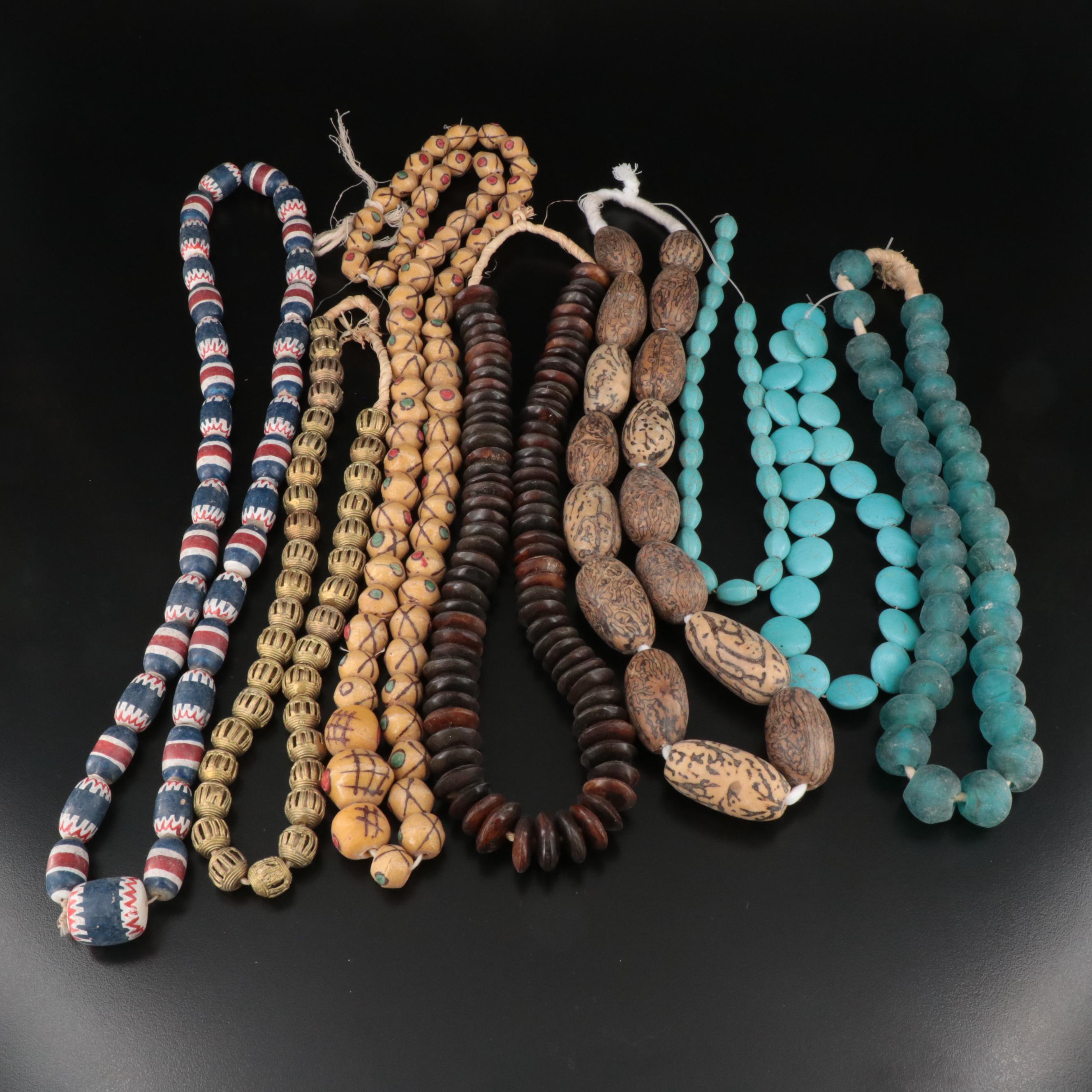 Trade Beads Featuring Venetian King, Ceramic and Bone Beads