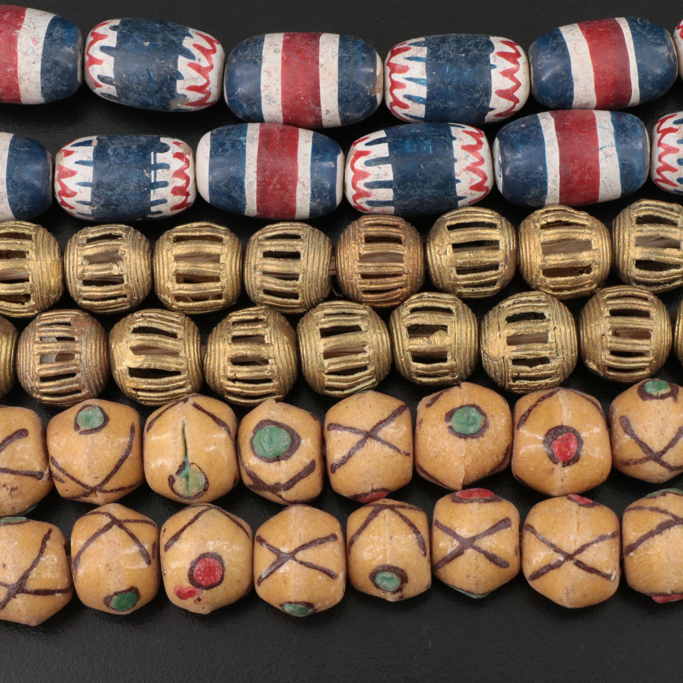 Trade Beads Featuring Venetian King, Ceramic and Bone Beads