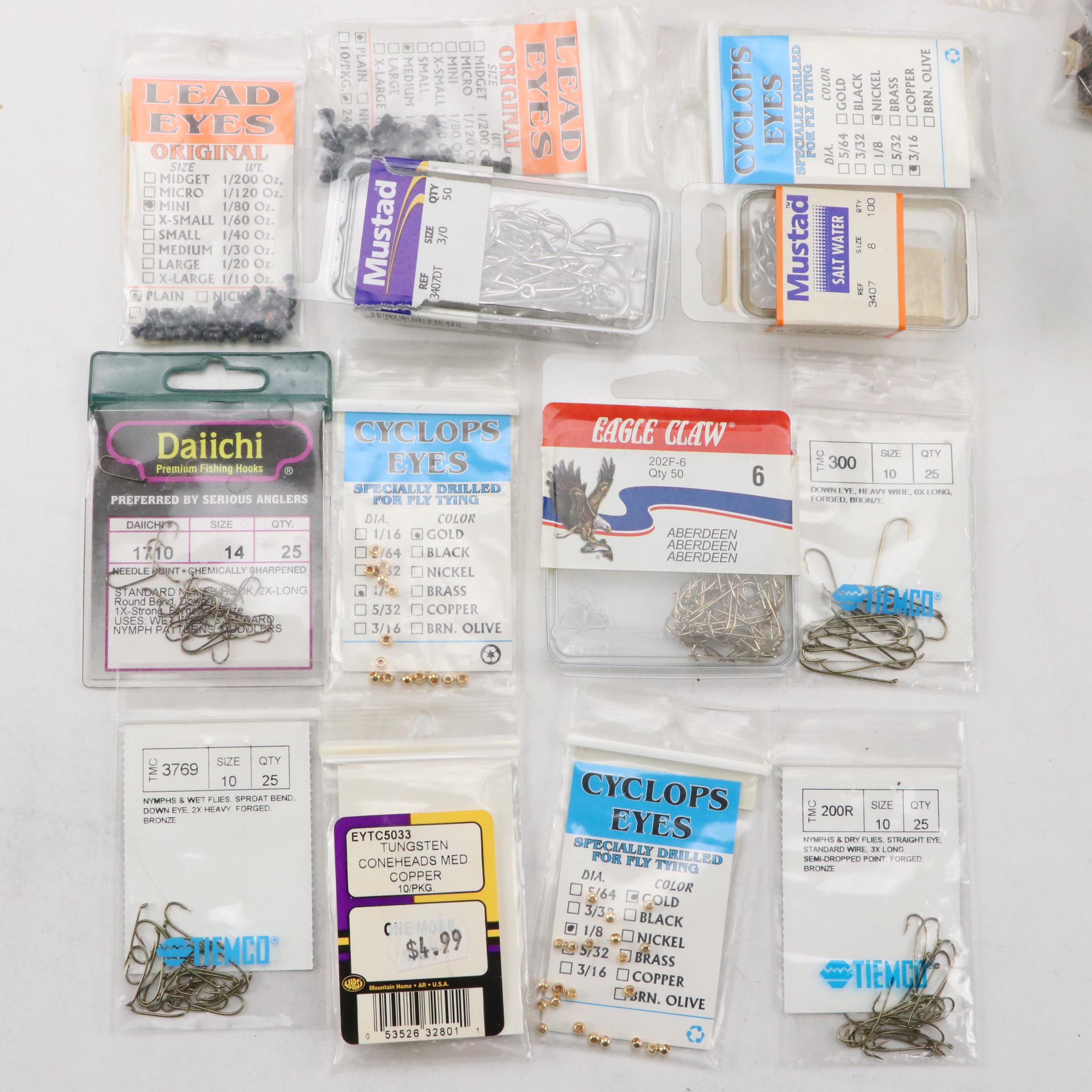 Fly Fishing Materials, Threads, Scissors, Hooks and More