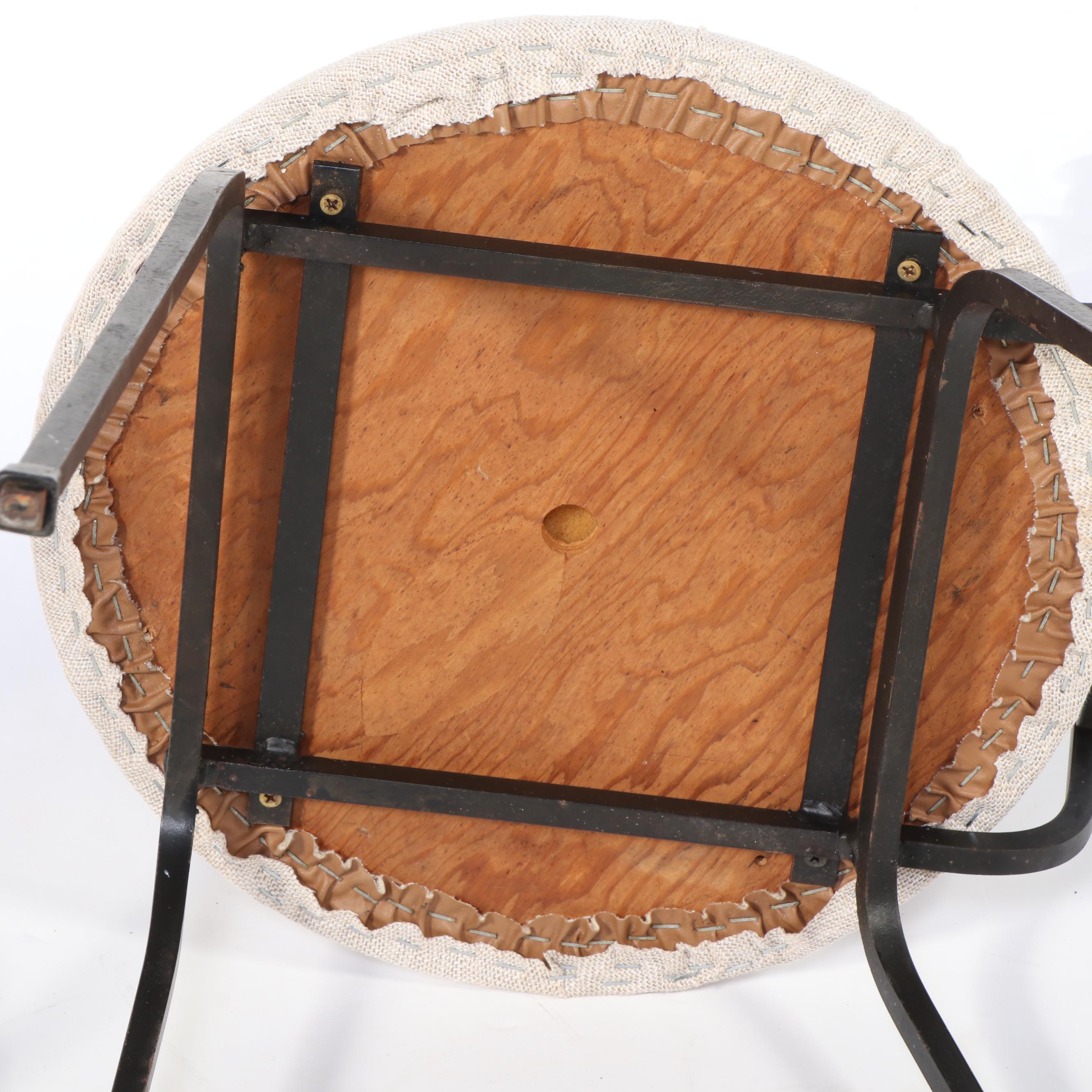 Pair of Mid Century Modern Scrolled Wrought Iron Chairs, Mid to Late 20th C.