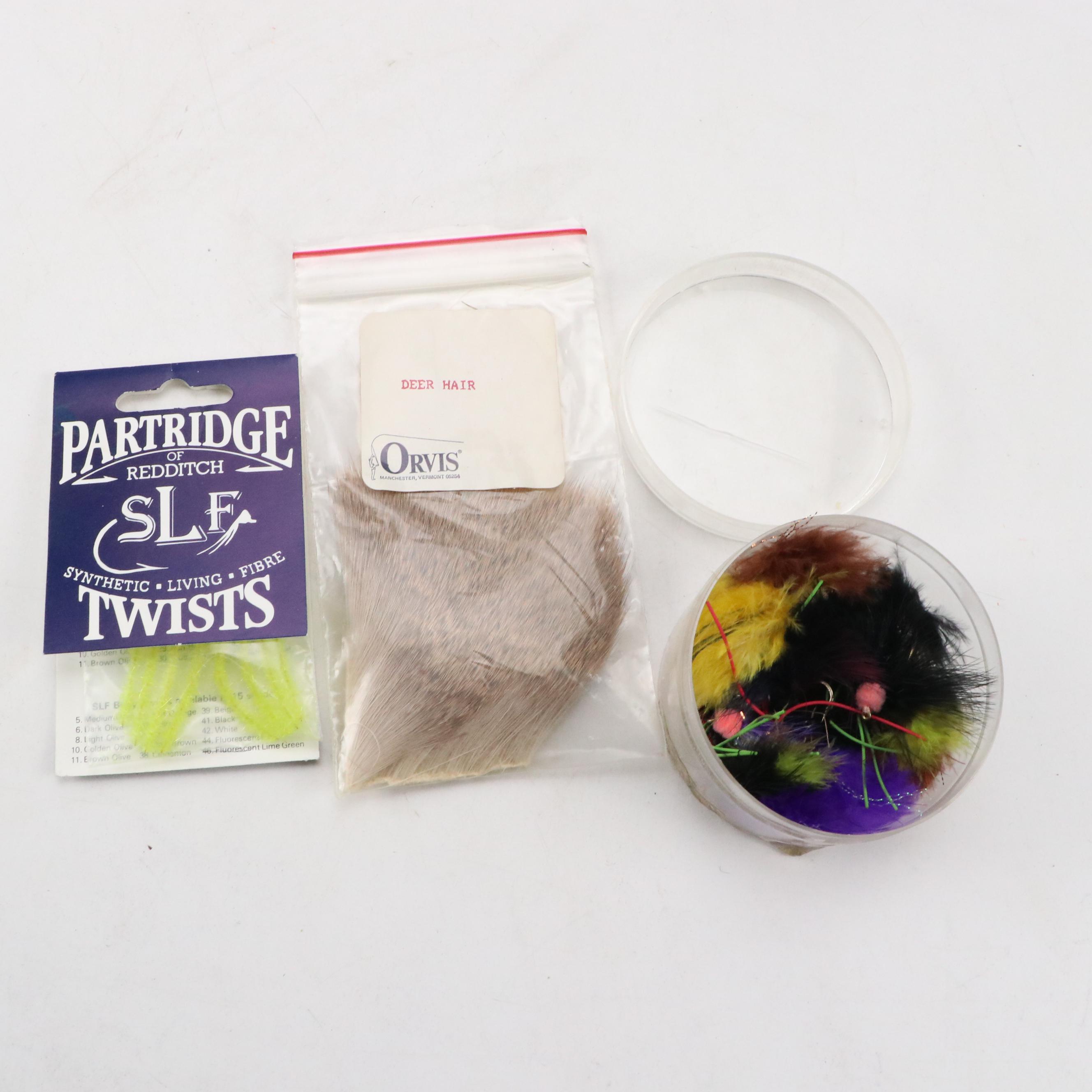 Fly Fishing Materials, Threads, Scissors, Hooks and More