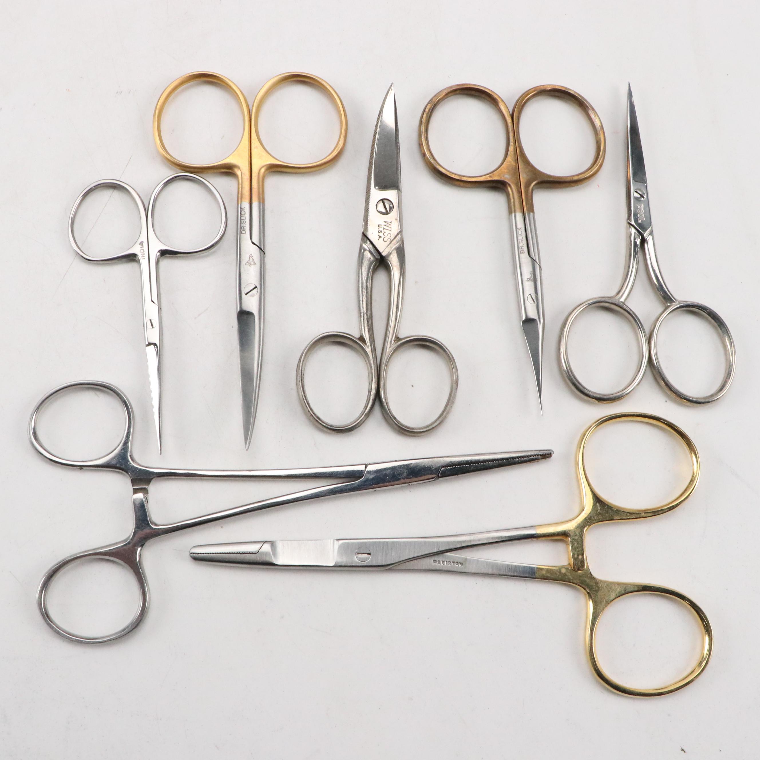 Fly Fishing Materials, Threads, Scissors, Hooks and More