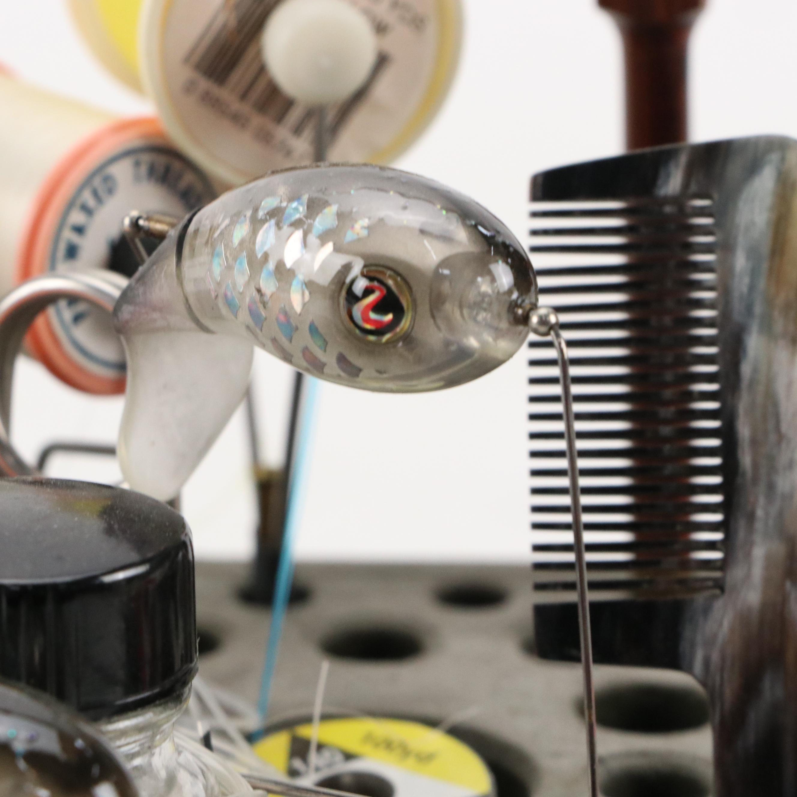 Fly Fishing Materials, Threads, Scissors, Hooks and More