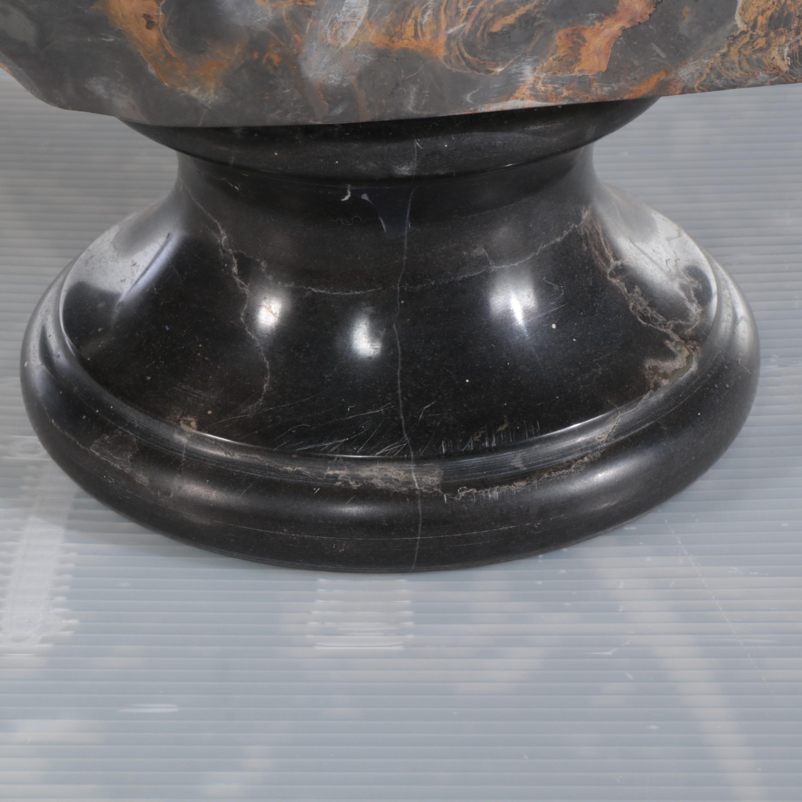 Large Carved Marble Bust of Roman Emperor