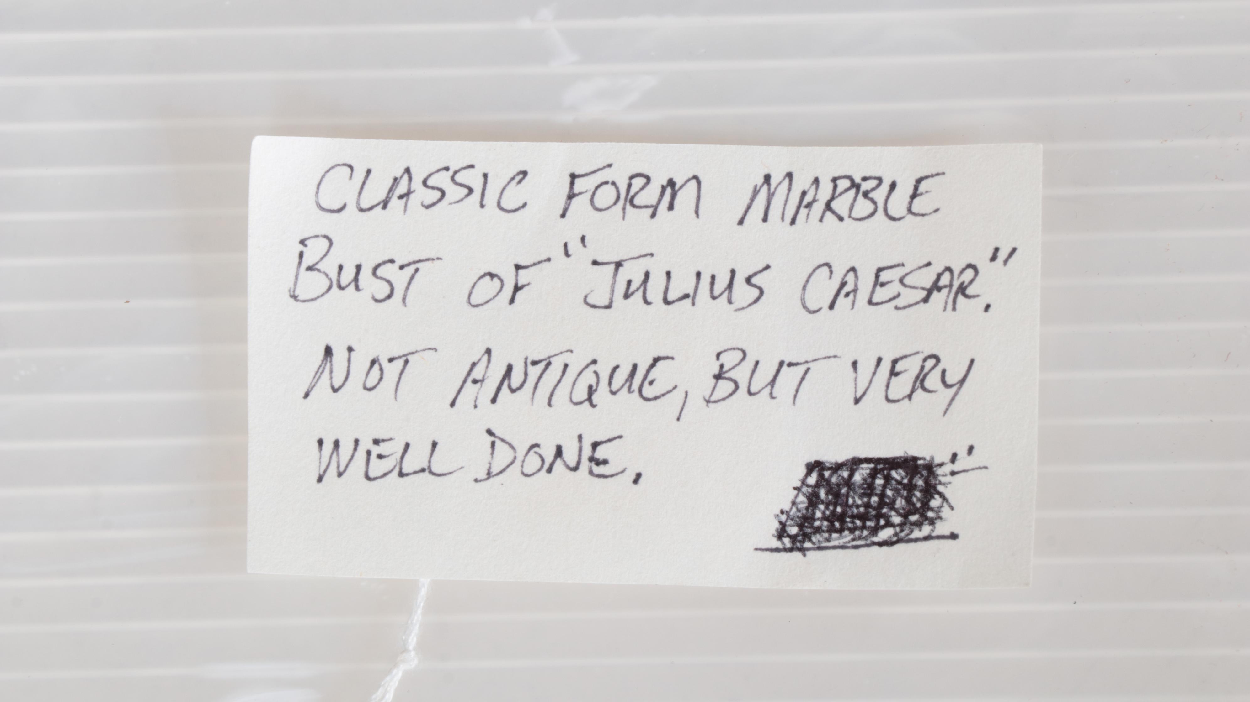 Large Carved Marble Bust of Roman Emperor