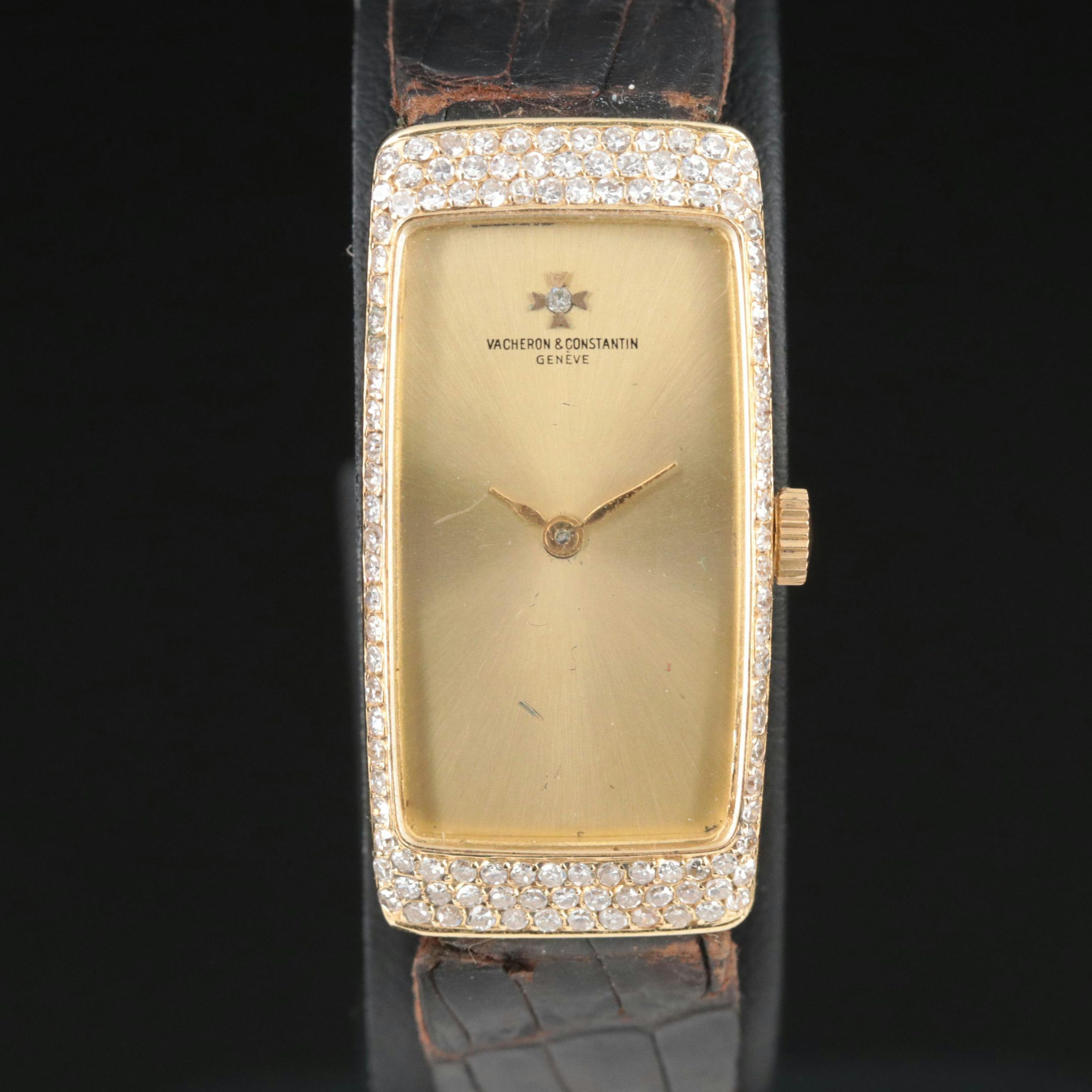 Vintage 18K Vacheron and Constantin (Quartz Retrofit) Diamond Watch