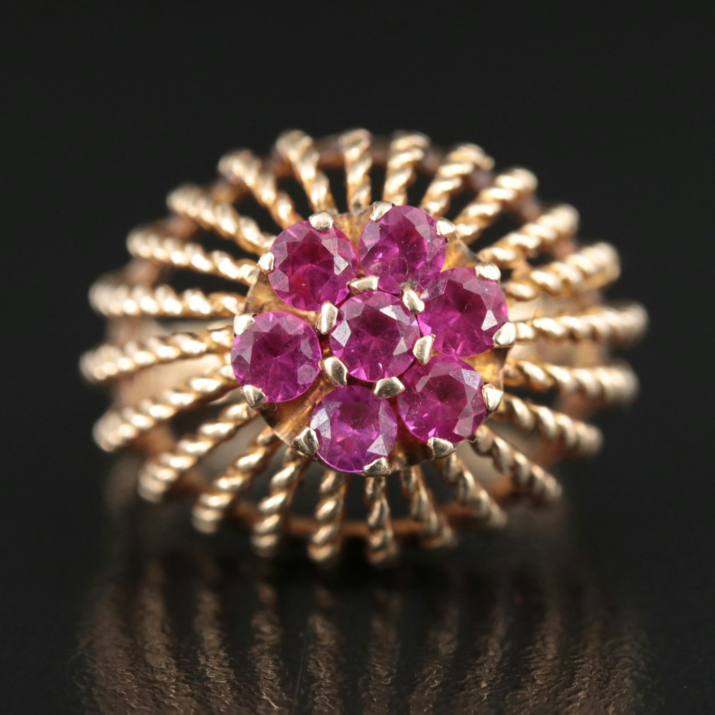14K Ruby Rope Dome Ring | EBTH