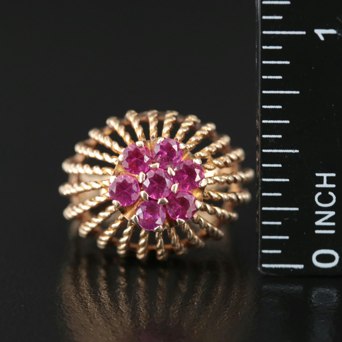 14K Ruby Rope Dome Ring | EBTH