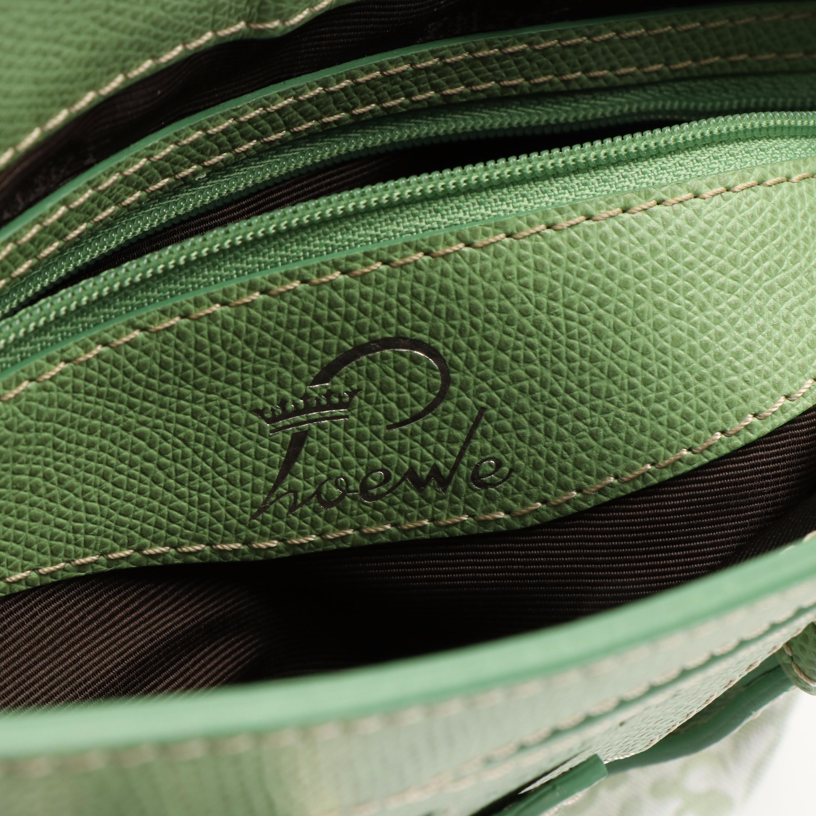 Loewe Signature Green Canvas and Leather Tote Bag
