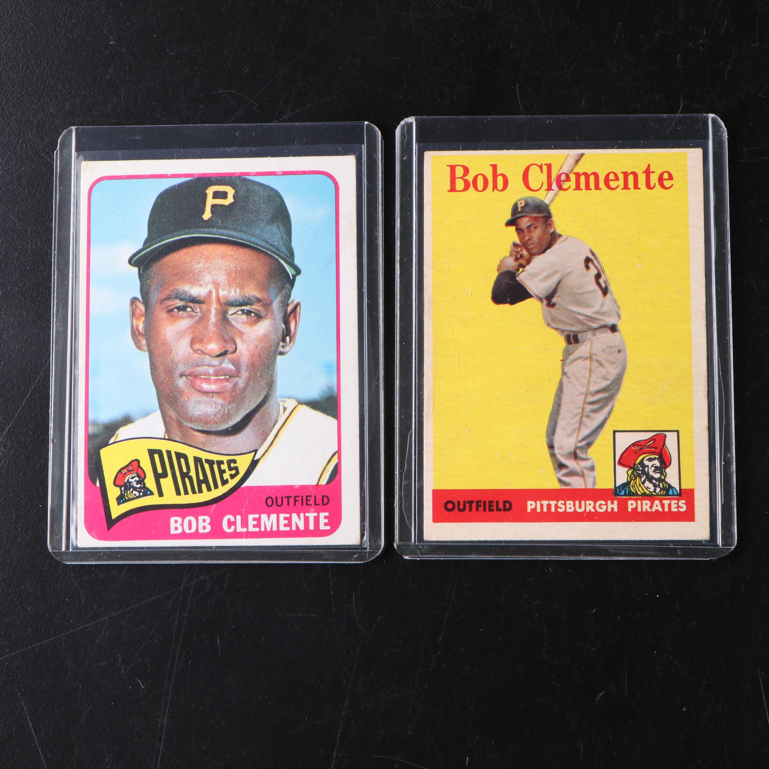 1958 and 1965 Topps Roberto Clemente Baseball Cards