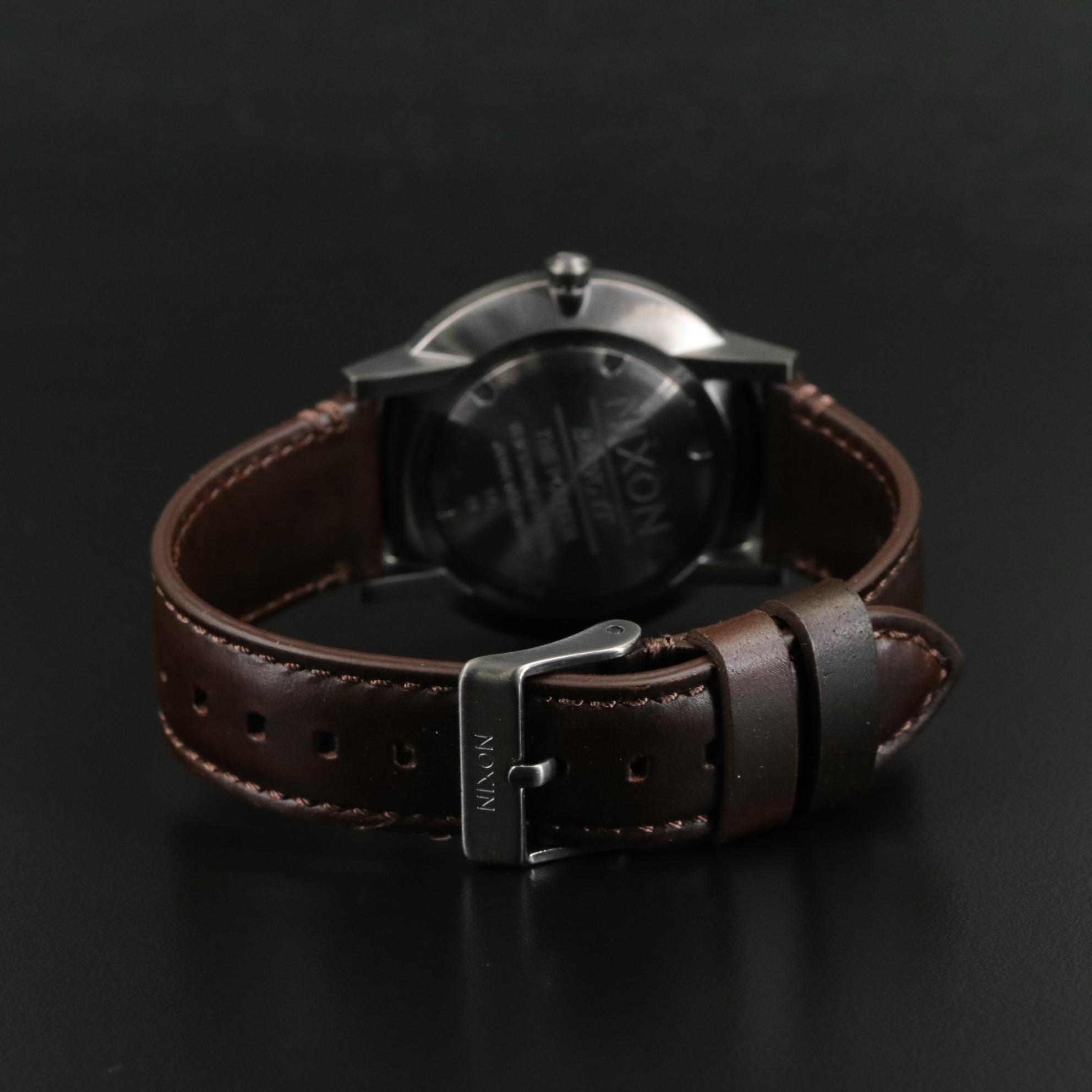 Nixon "The Porter" Quartz Watch with White Dial and Leather Strap