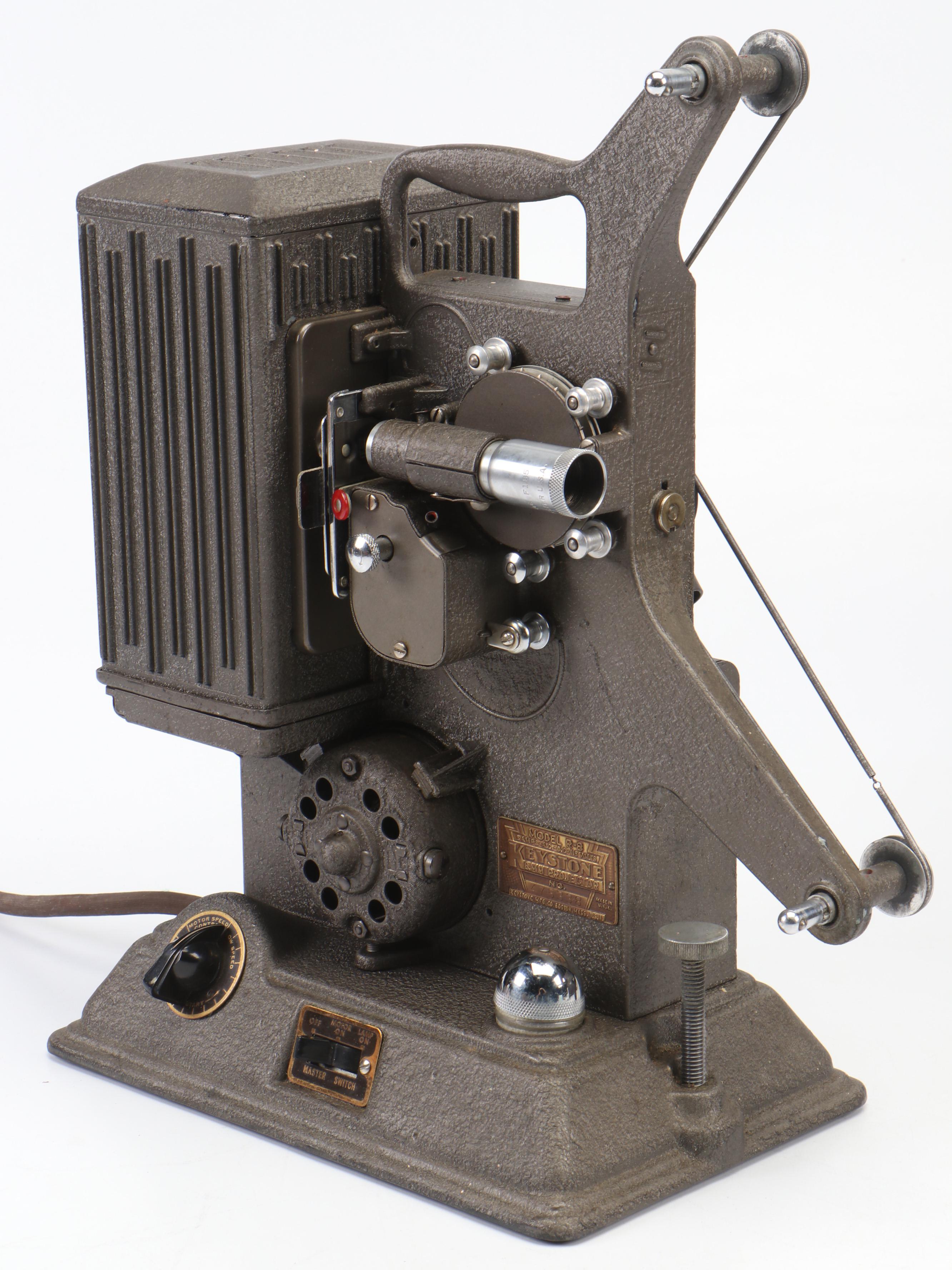 Keystone Model R-8 Reel to Reel 8mm Movie Projector, 1940s