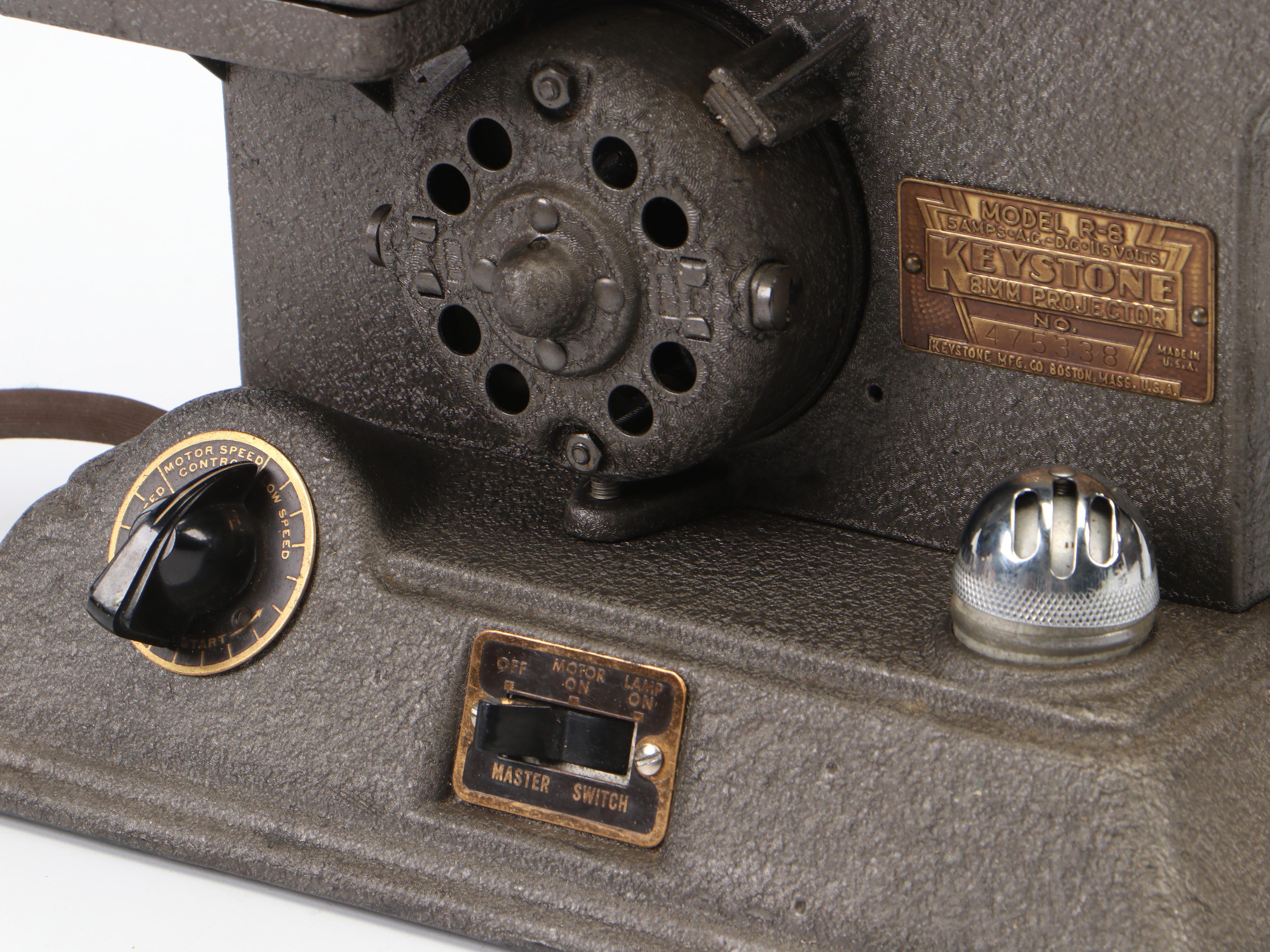 Keystone Model R-8 Reel to Reel 8mm Movie Projector, 1940s