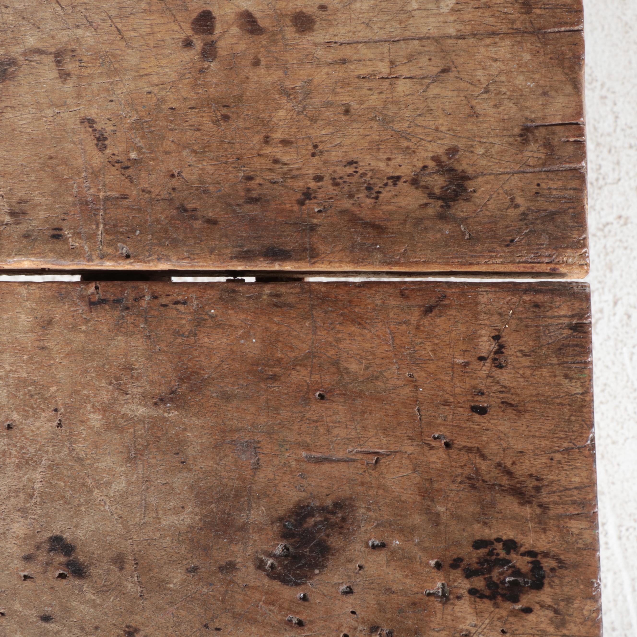 American Primitive Walnut Harvest Table, 19th Century