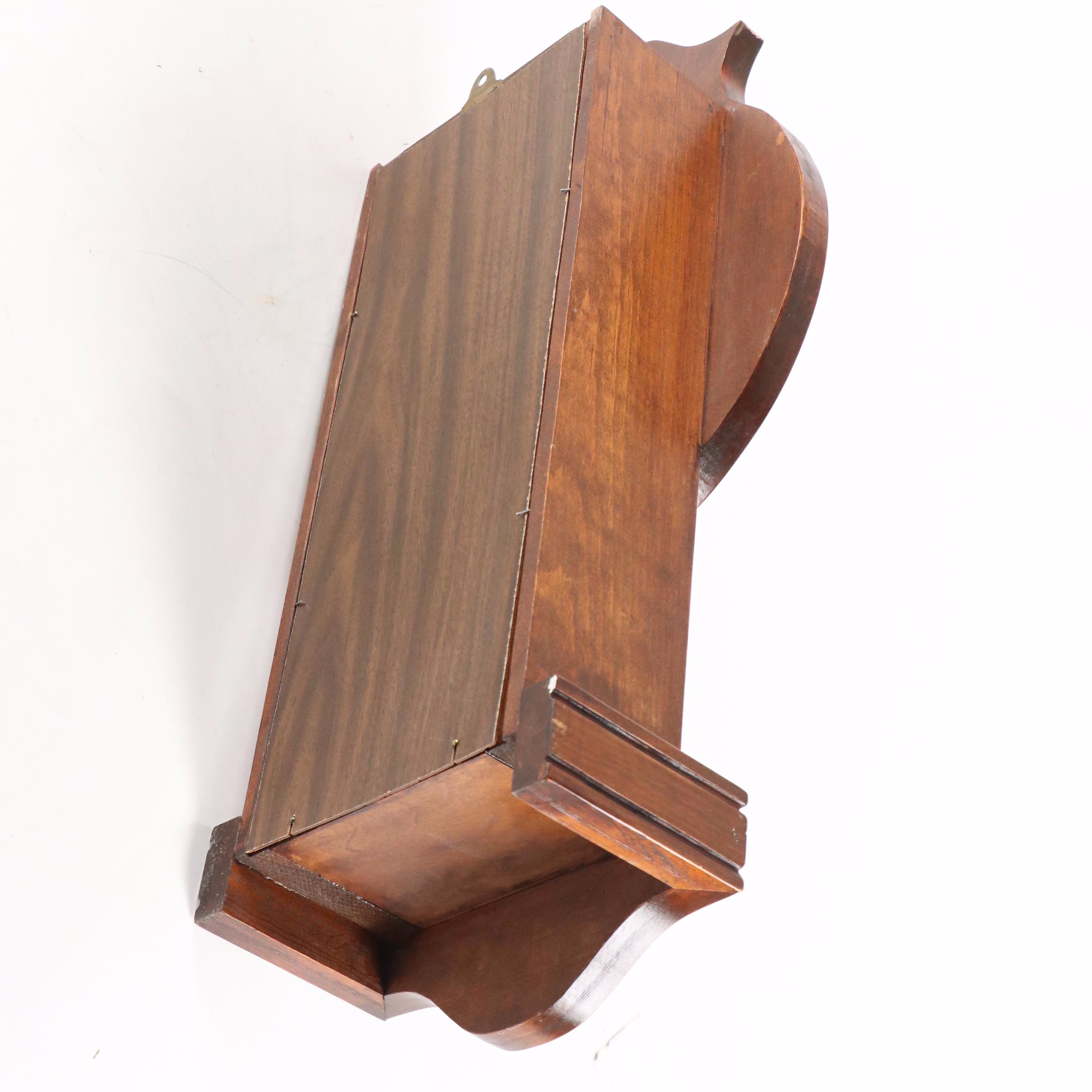 West German Jauch Mahogany Wall Clock with Engraved Brass Face, Late 20th C.