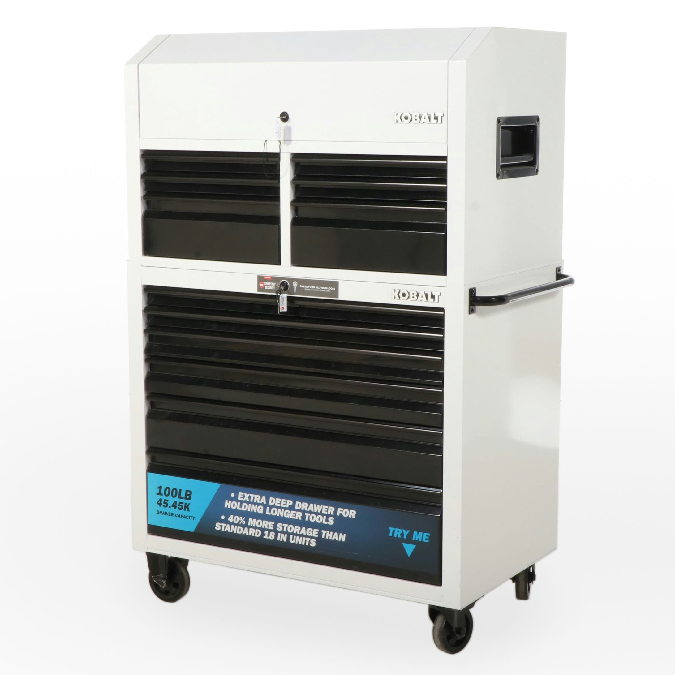 Kobalt Powder-Coated Steel Twelve-Drawer Tool Chest and Cart Combination