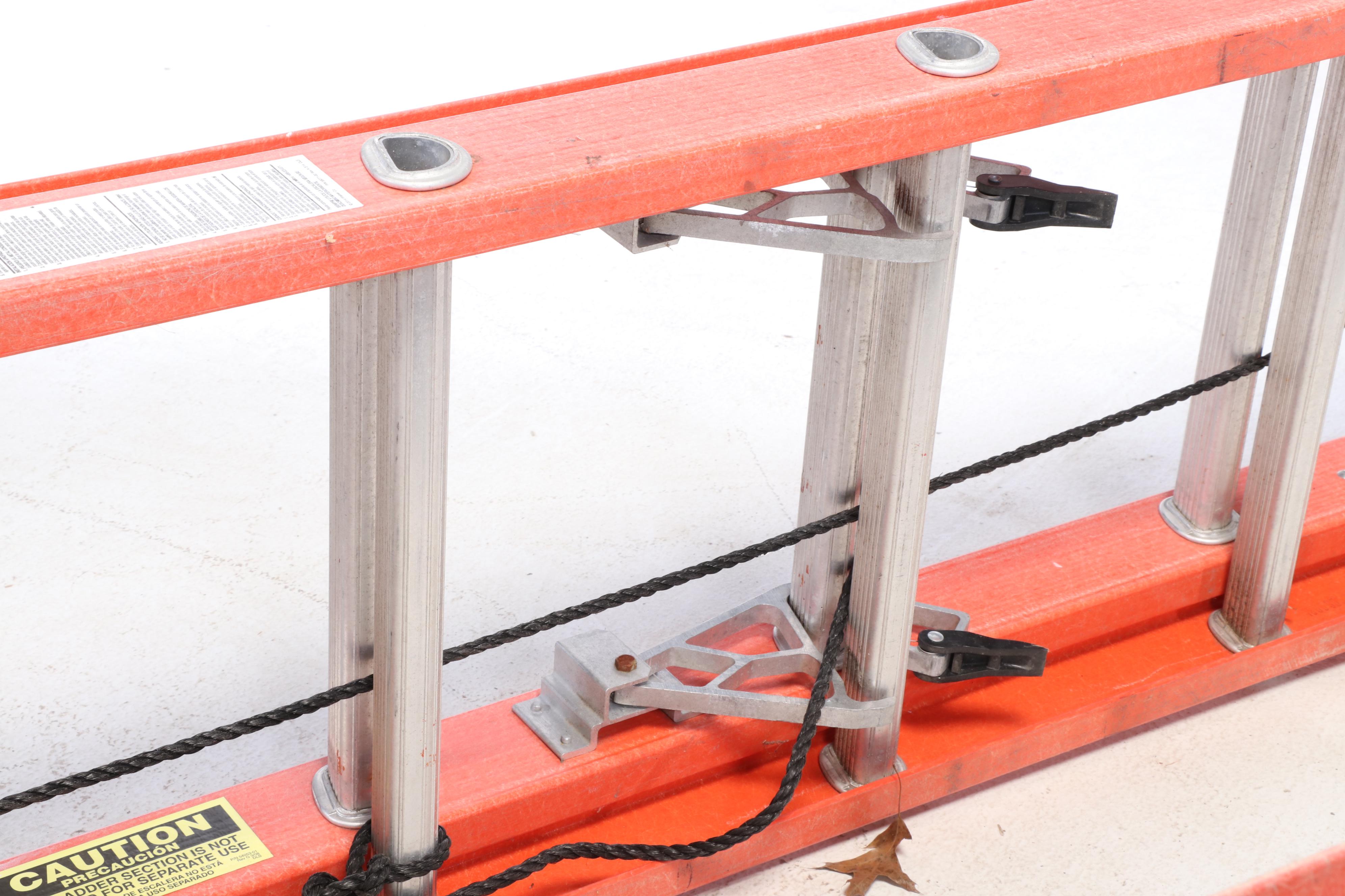Two Werner Fiberglass and Aluminum Extension Ladders, Incl. 20' and 24' Examples