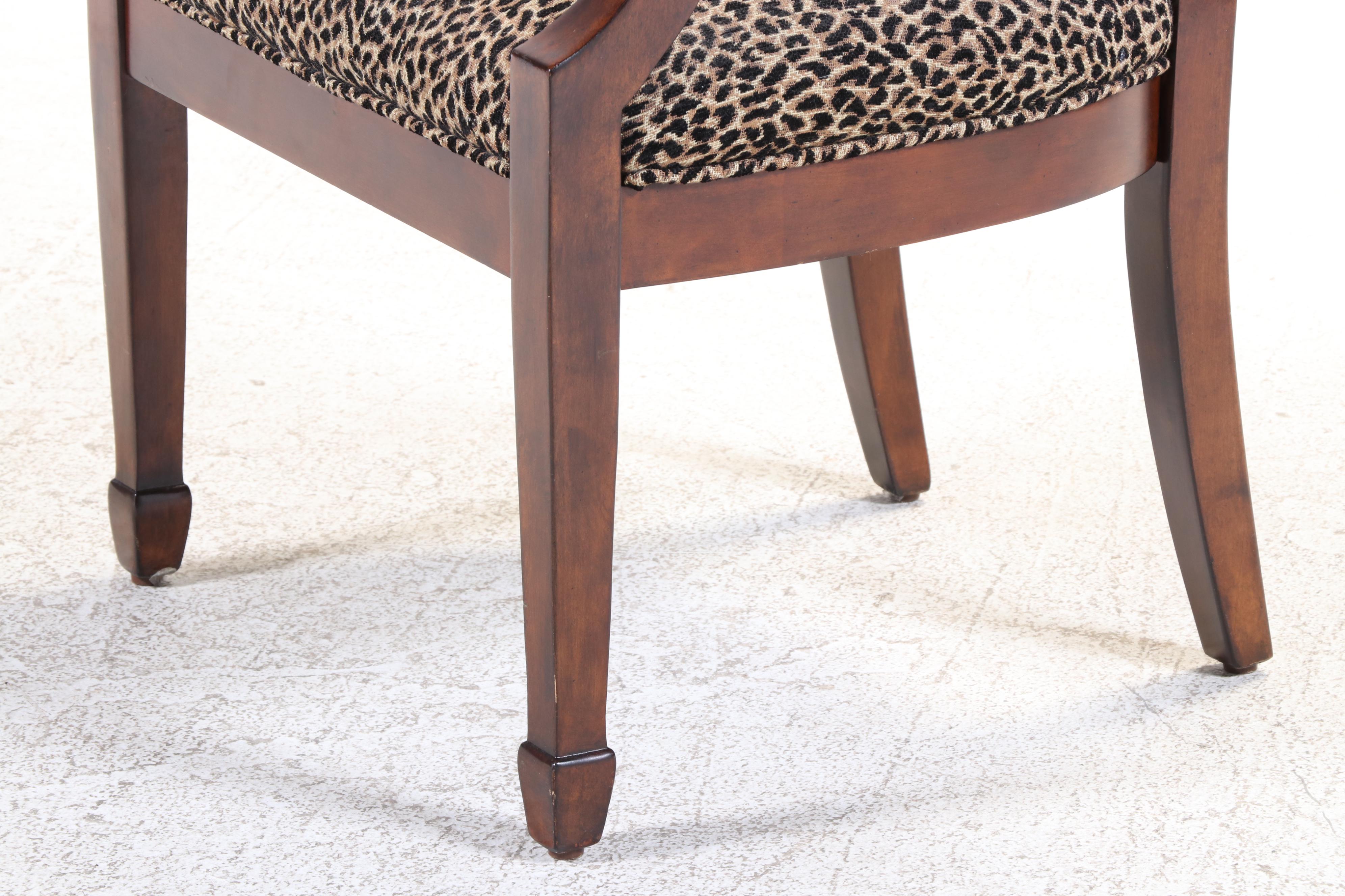E & E Co. Federal Style MahoganyStained and Leopard Print Armchair EBTH