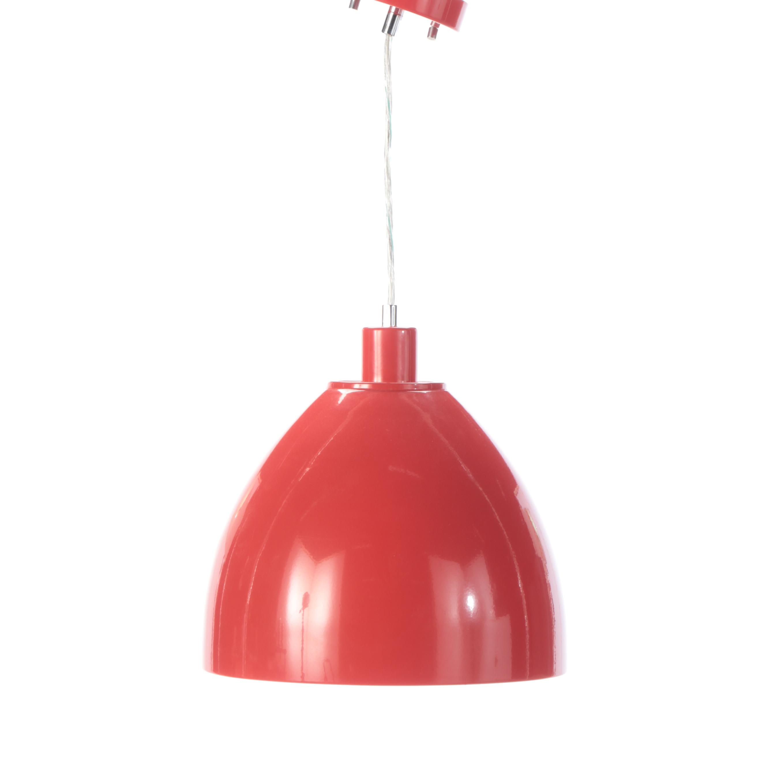 Post Modern Red Enamelled Metal Pendant Light