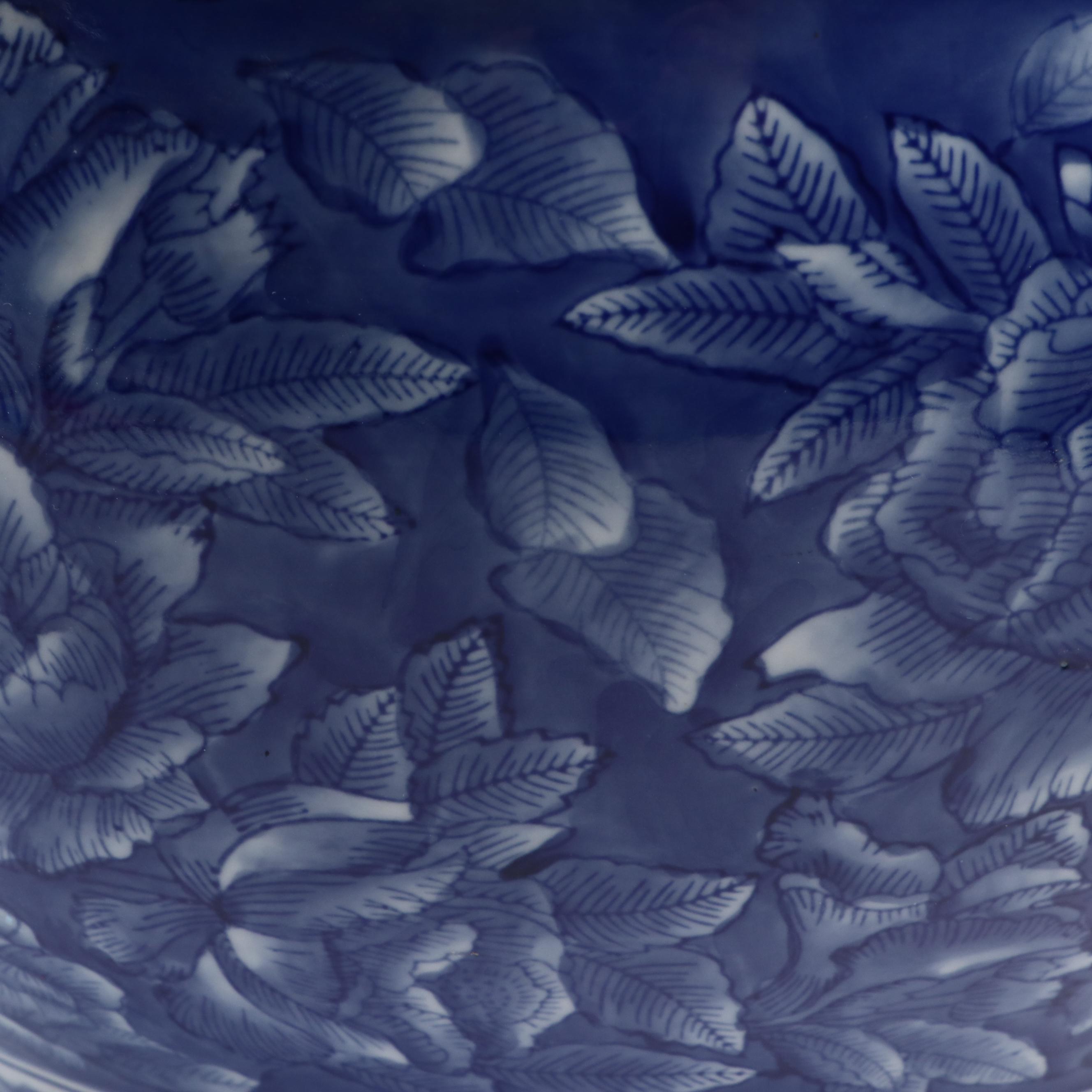 Hand-Painted Floral Motif Ceramic Planter