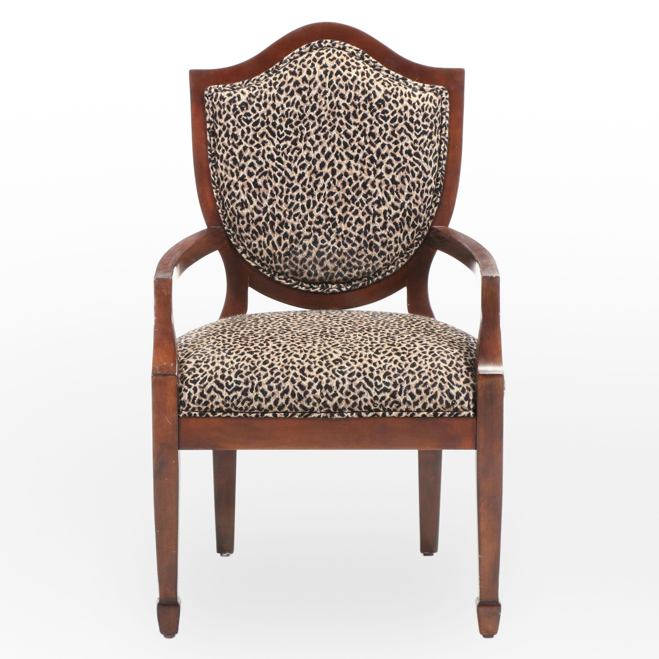 E & E Co. Federal Style MahoganyStained and Leopard Print Armchair EBTH