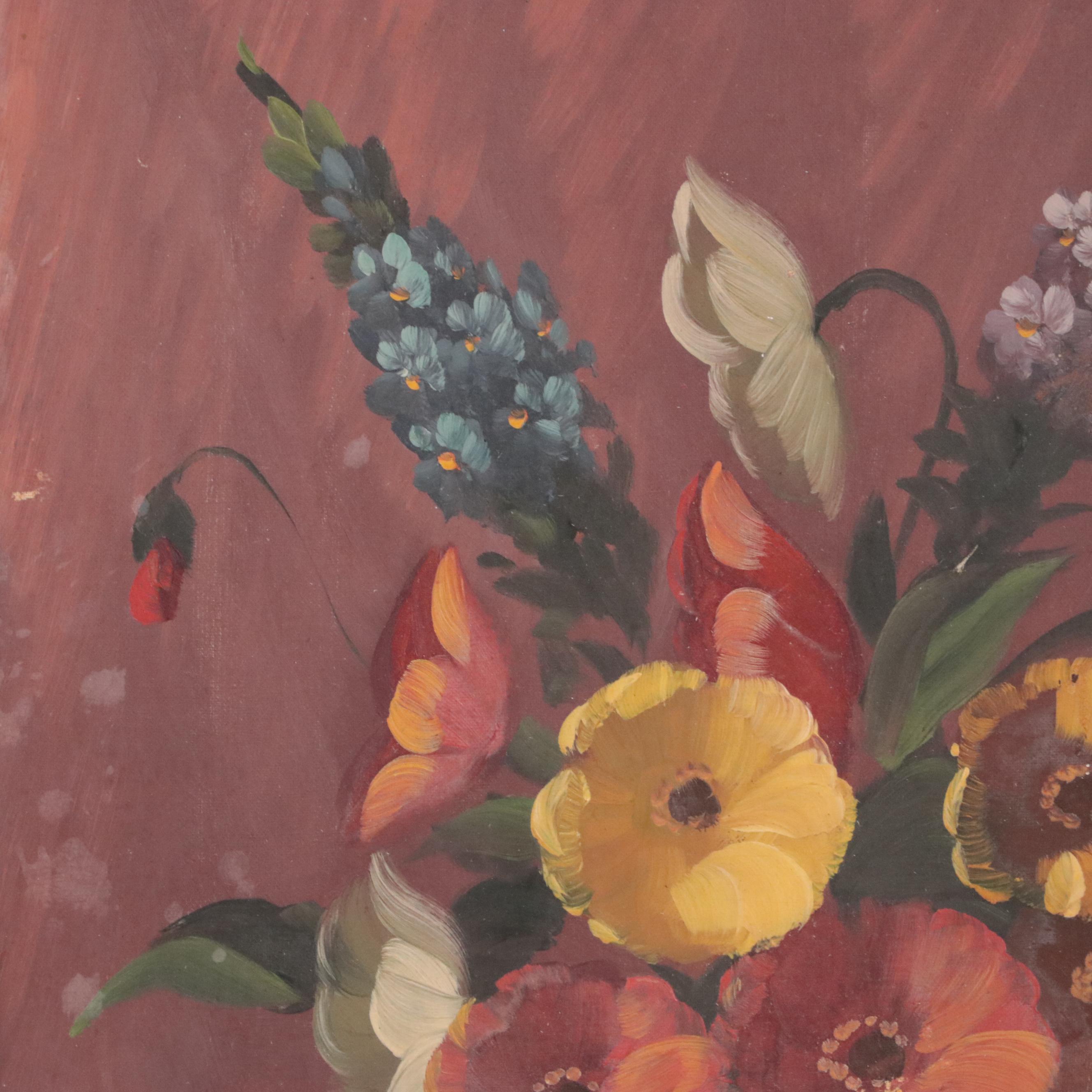 Del Monte Oil Painting of Still Life with Flowers