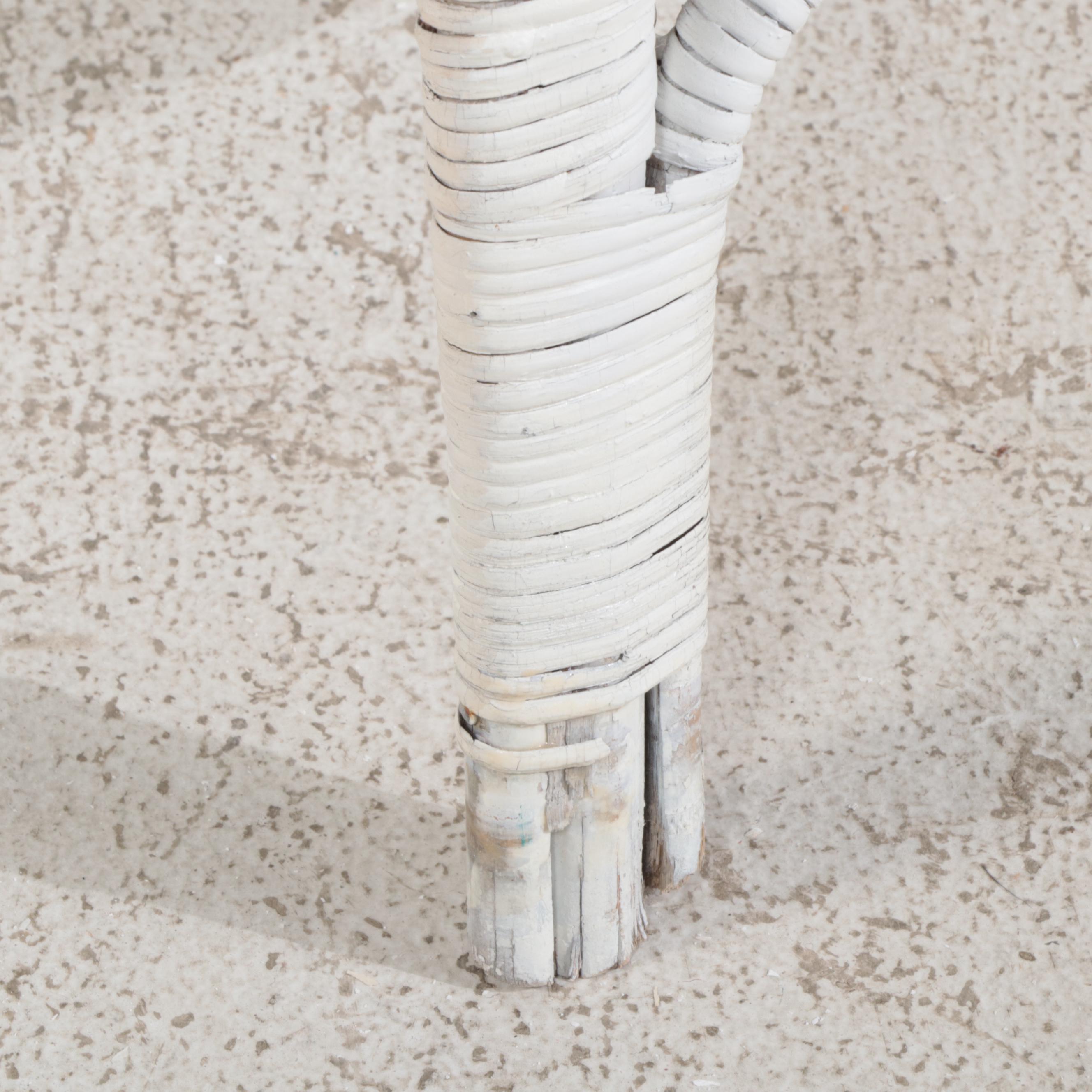 Five-Piece White-Painted Wicker Patio Furniture Set