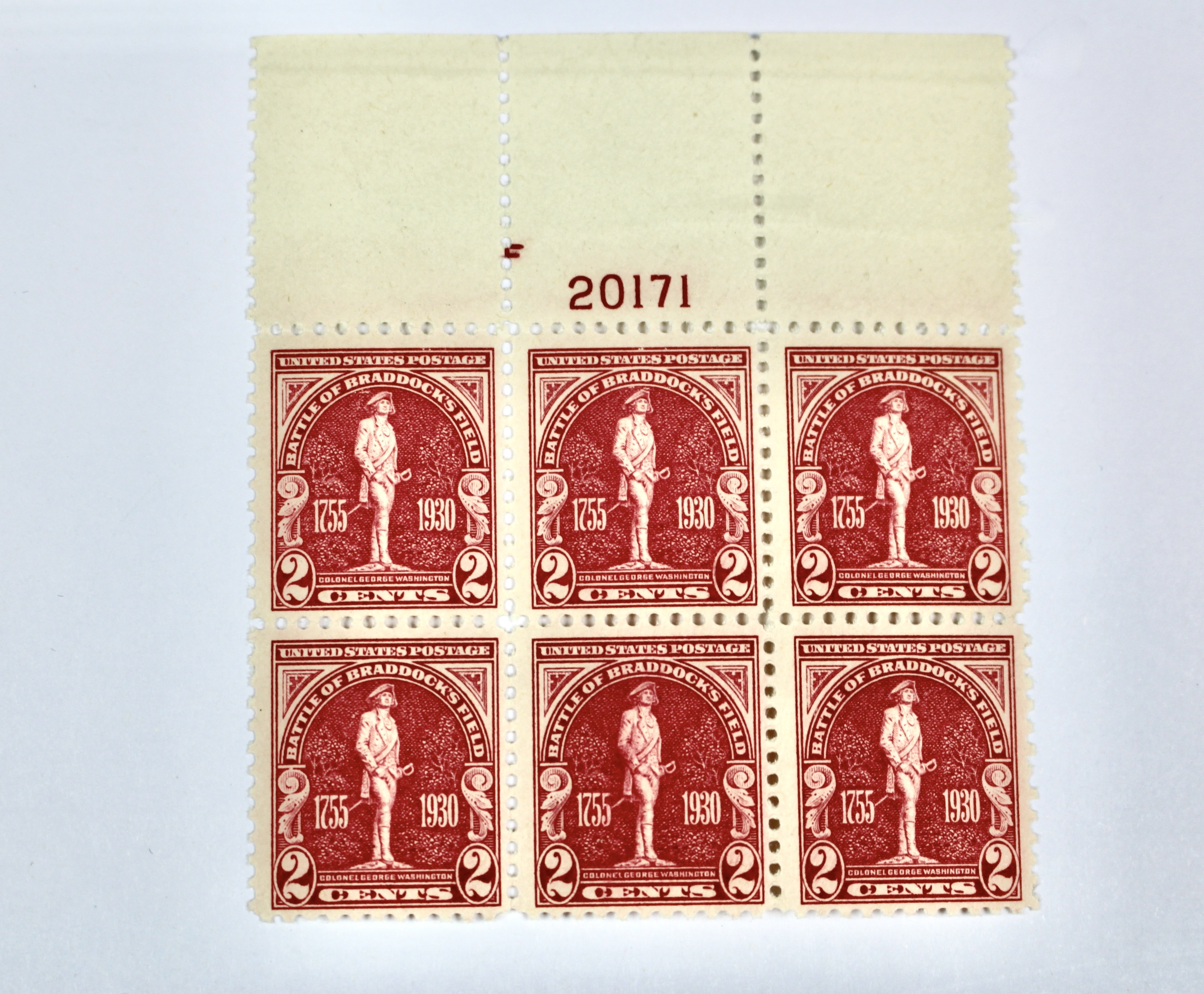 Fourteen Earlier Red Series Postage Stamp Plate Blocks, 1927 to 1930