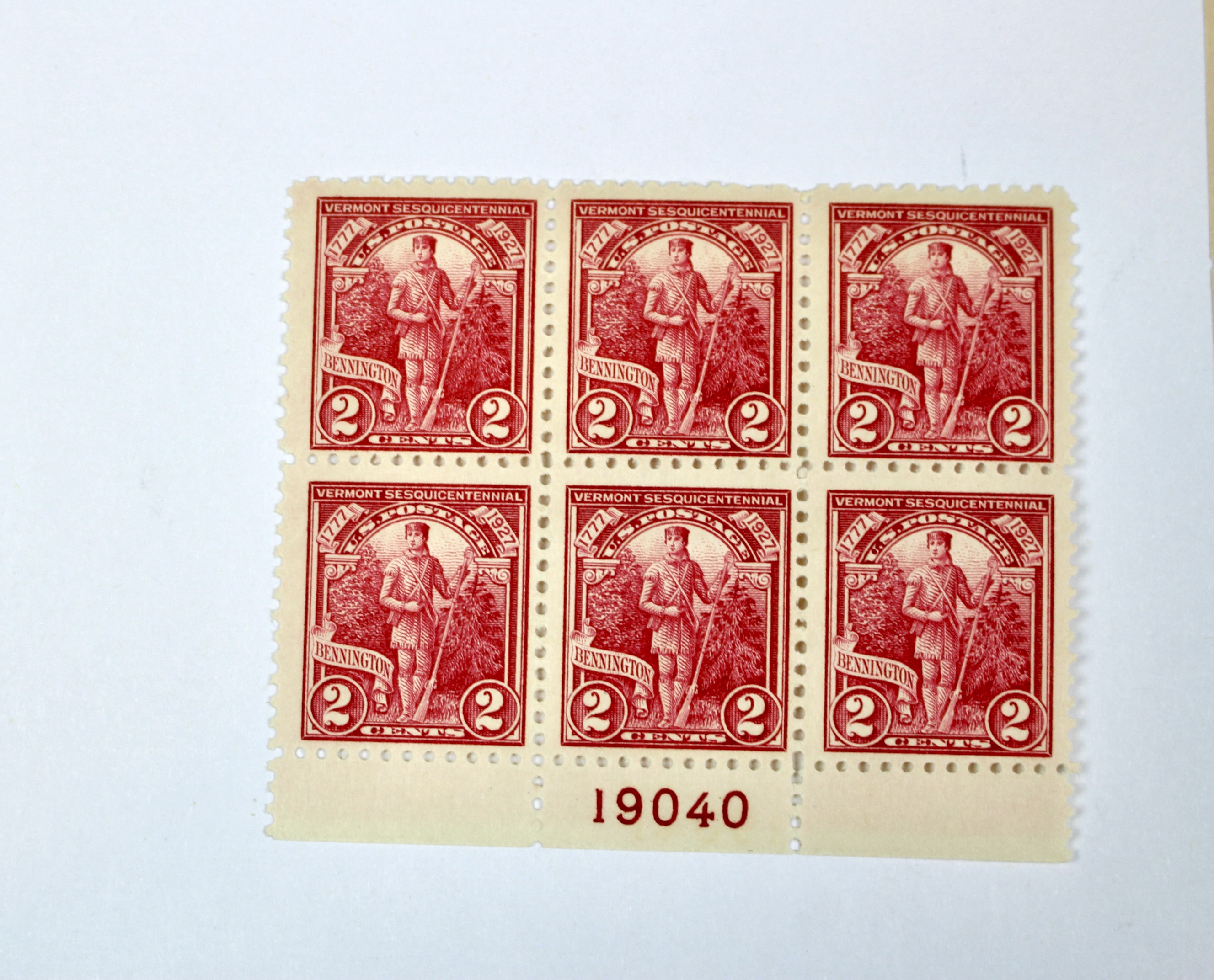 Fourteen Earlier Red Series Postage Stamp Plate Blocks, 1927 to 1930