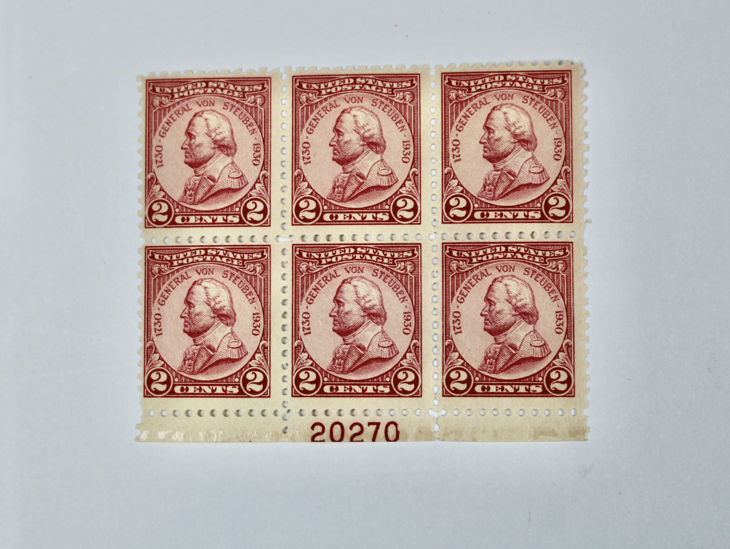Fourteen Earlier Red Series Postage Stamp Plate Blocks, 1927 to 1930