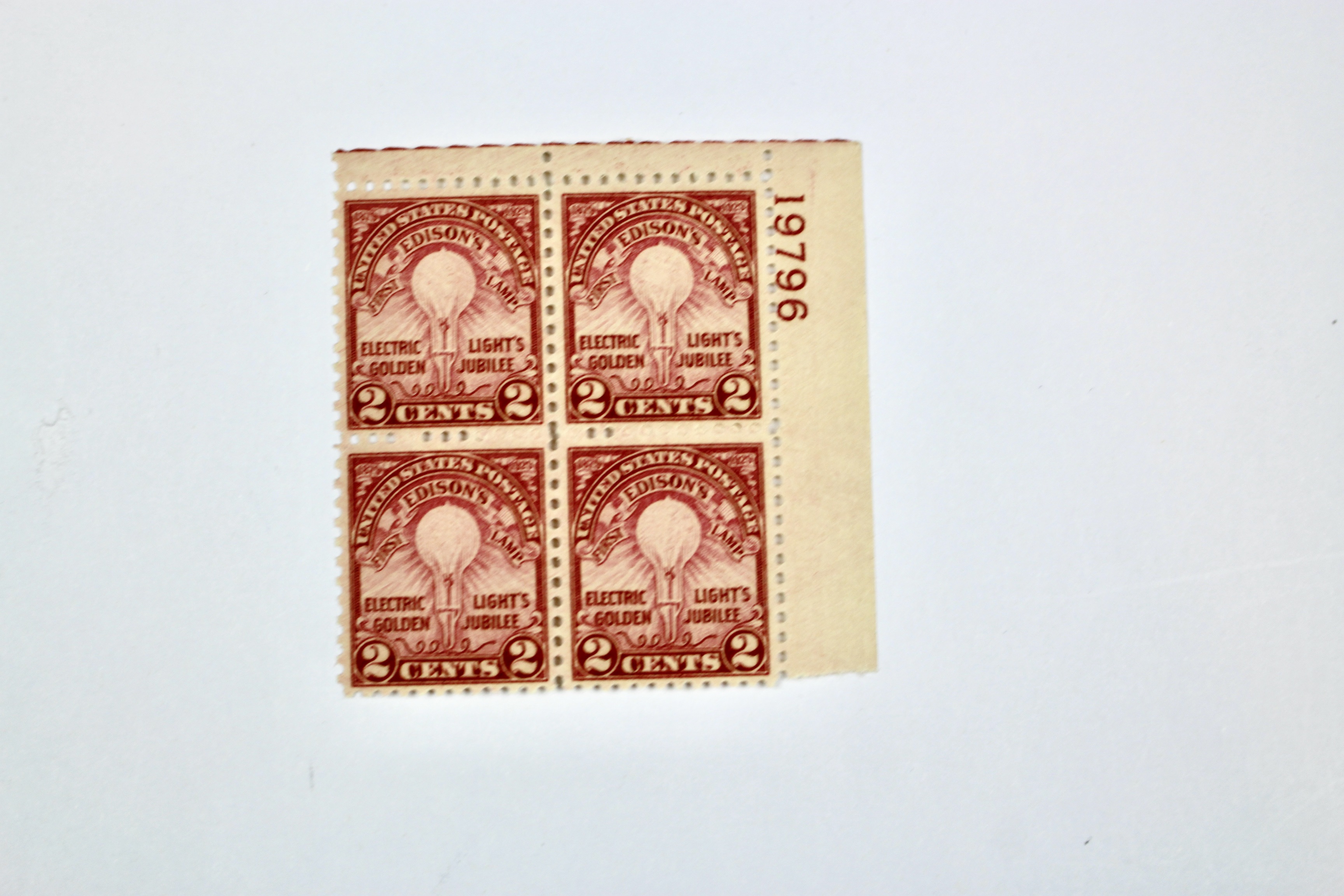 Fourteen Earlier Red Series Postage Stamp Plate Blocks, 1927 to 1930