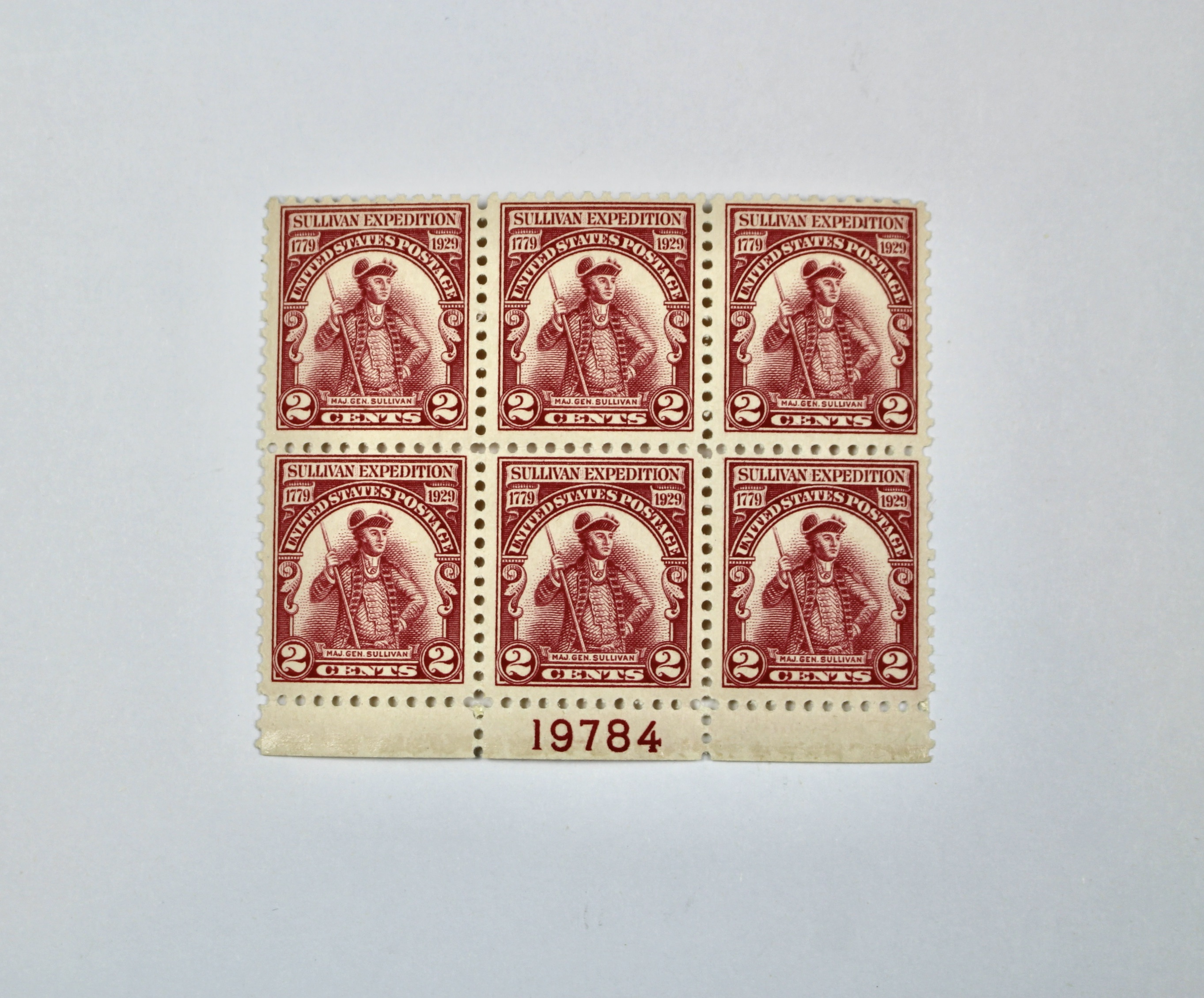 Fourteen Earlier Red Series Postage Stamp Plate Blocks, 1927 to 1930