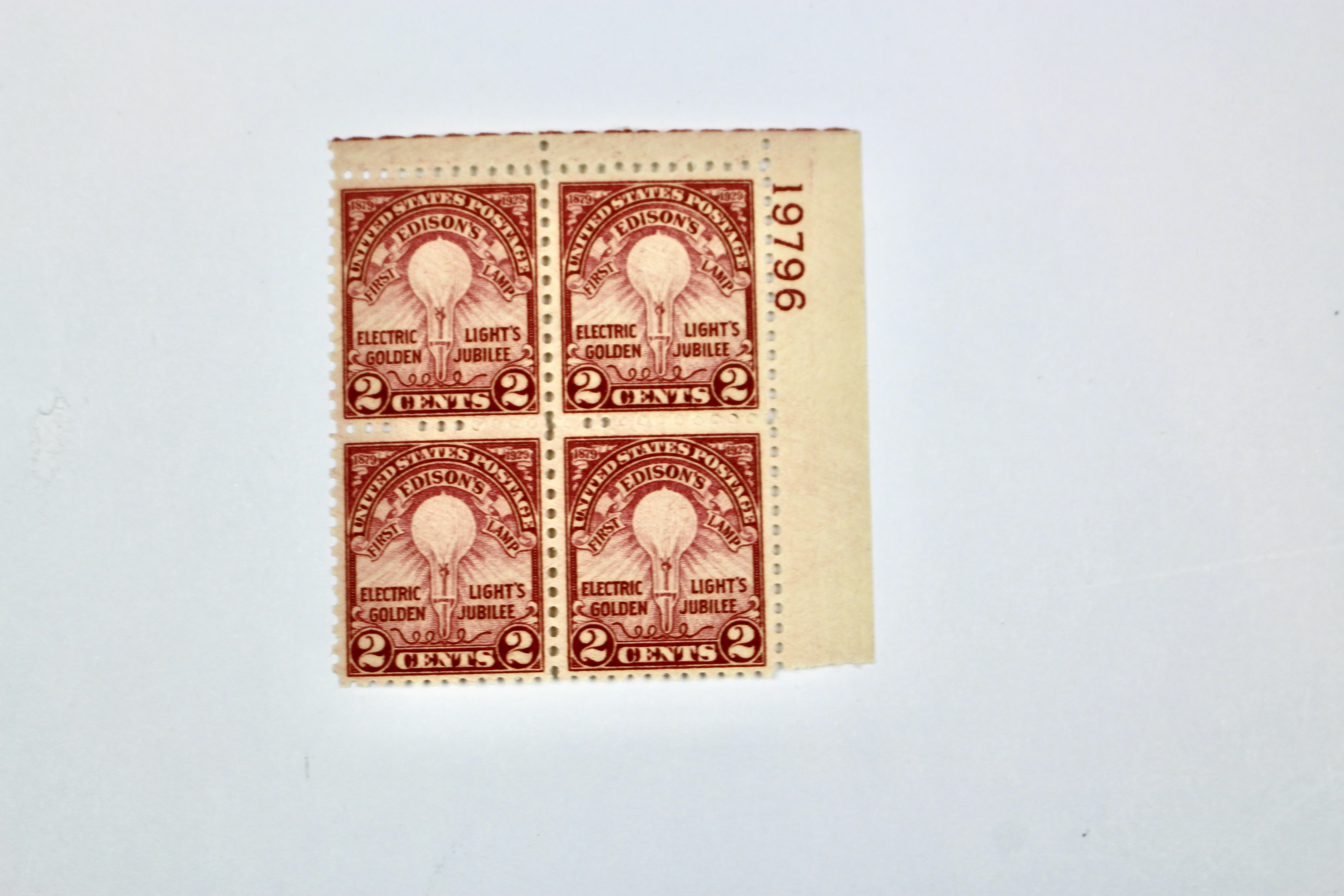 Fourteen Earlier Red Series Postage Stamp Plate Blocks, 1927 to 1930