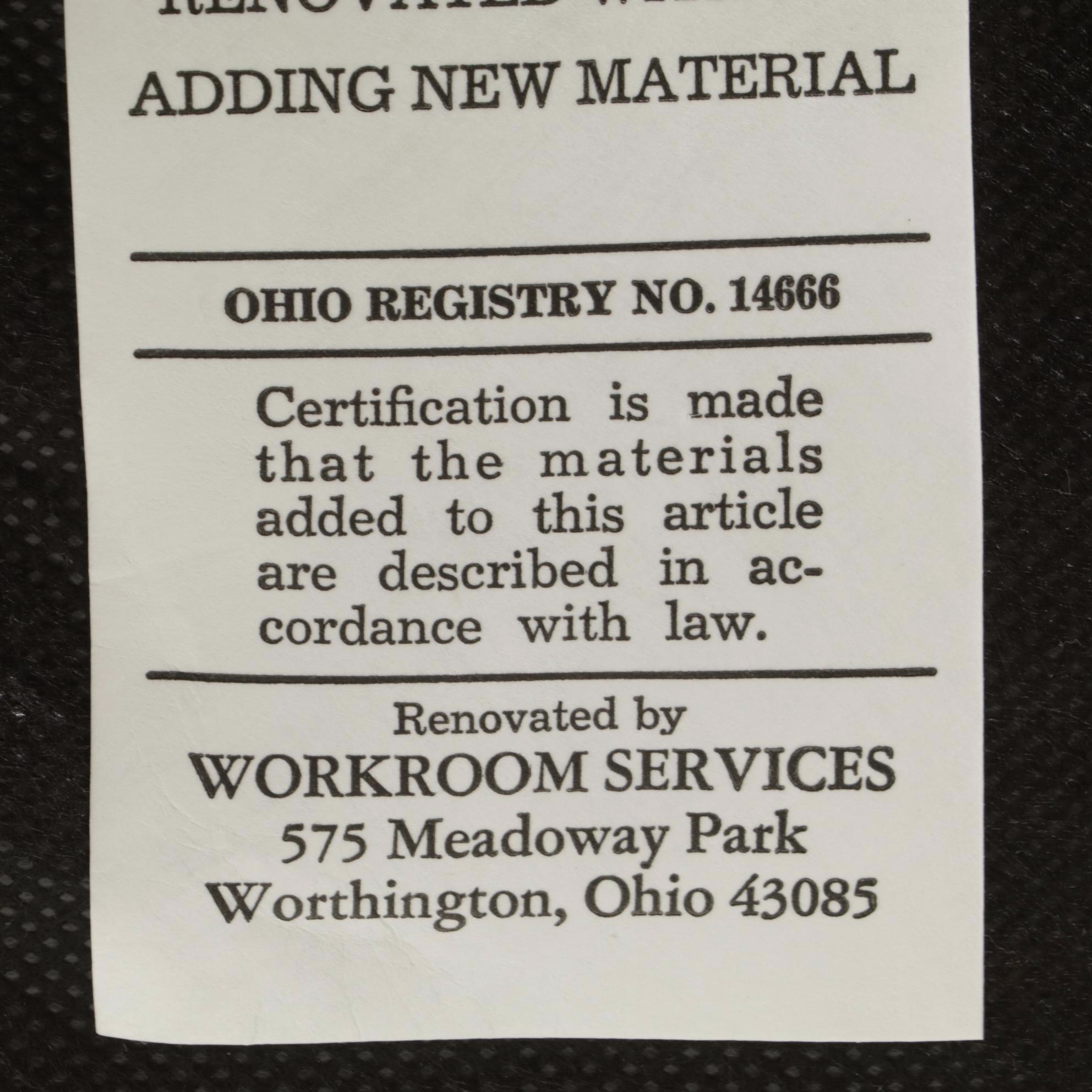 Crewel-Print and Button-Tufted Swivel Chair with Skirted Boudoir Chair