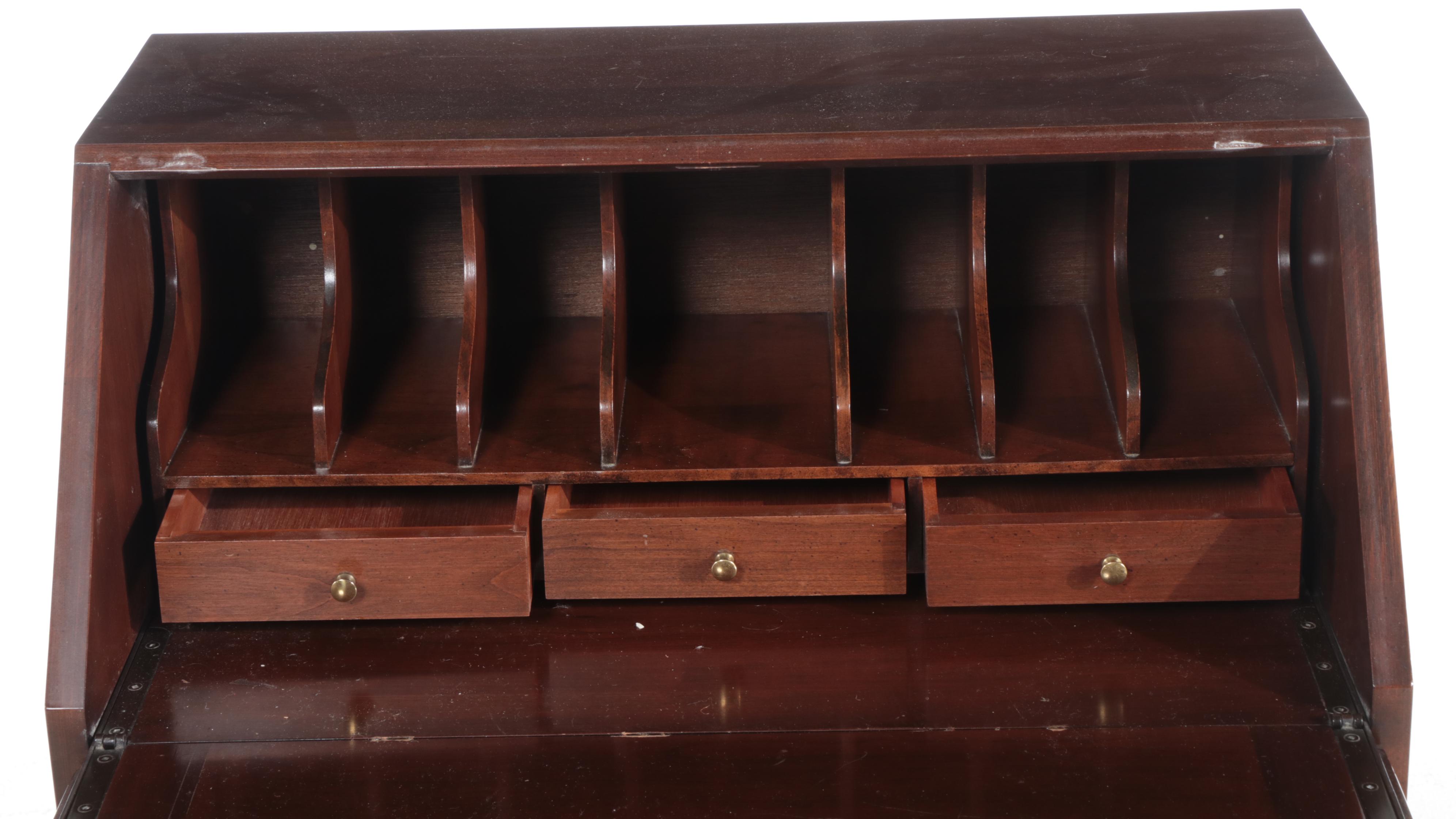 Kling Queen Anne Style Cherrywood Slant-Front Desk-on-Stand, Late 20th Century