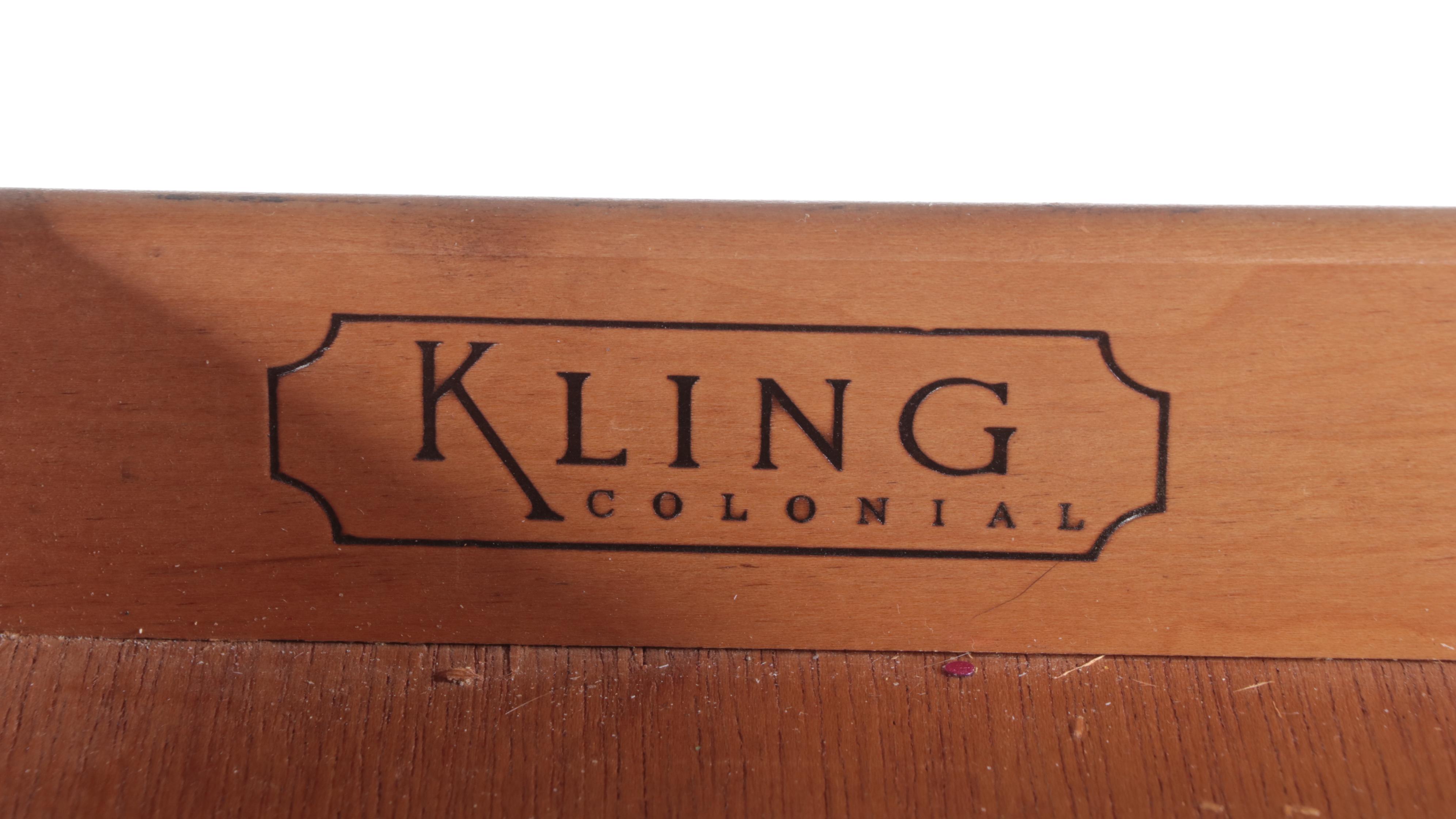 Kling Queen Anne Style Cherrywood Slant-Front Desk-on-Stand, Late 20th Century