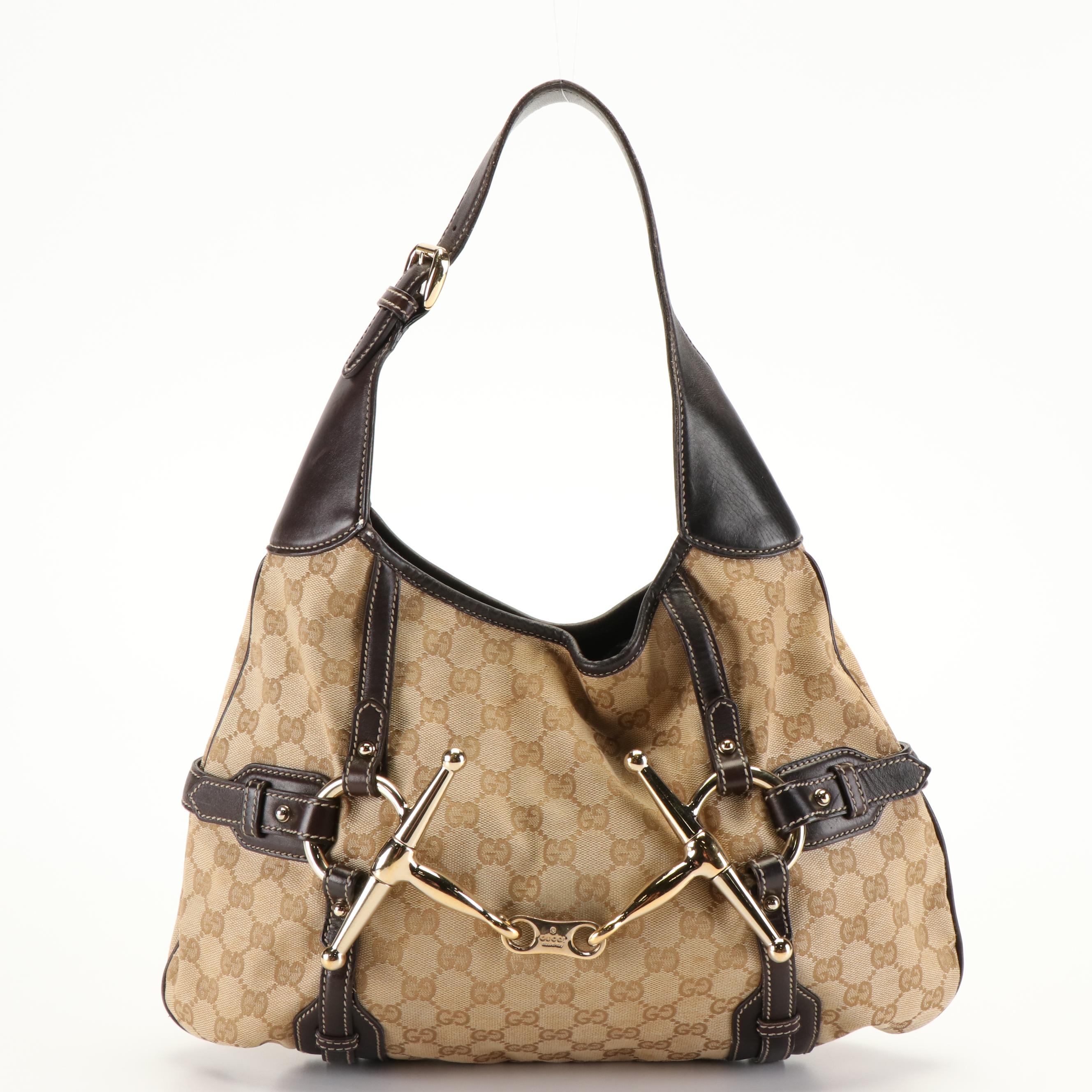Gucci Bridle Bit 85th Anniversary Monogram Canvas Hobo Bag