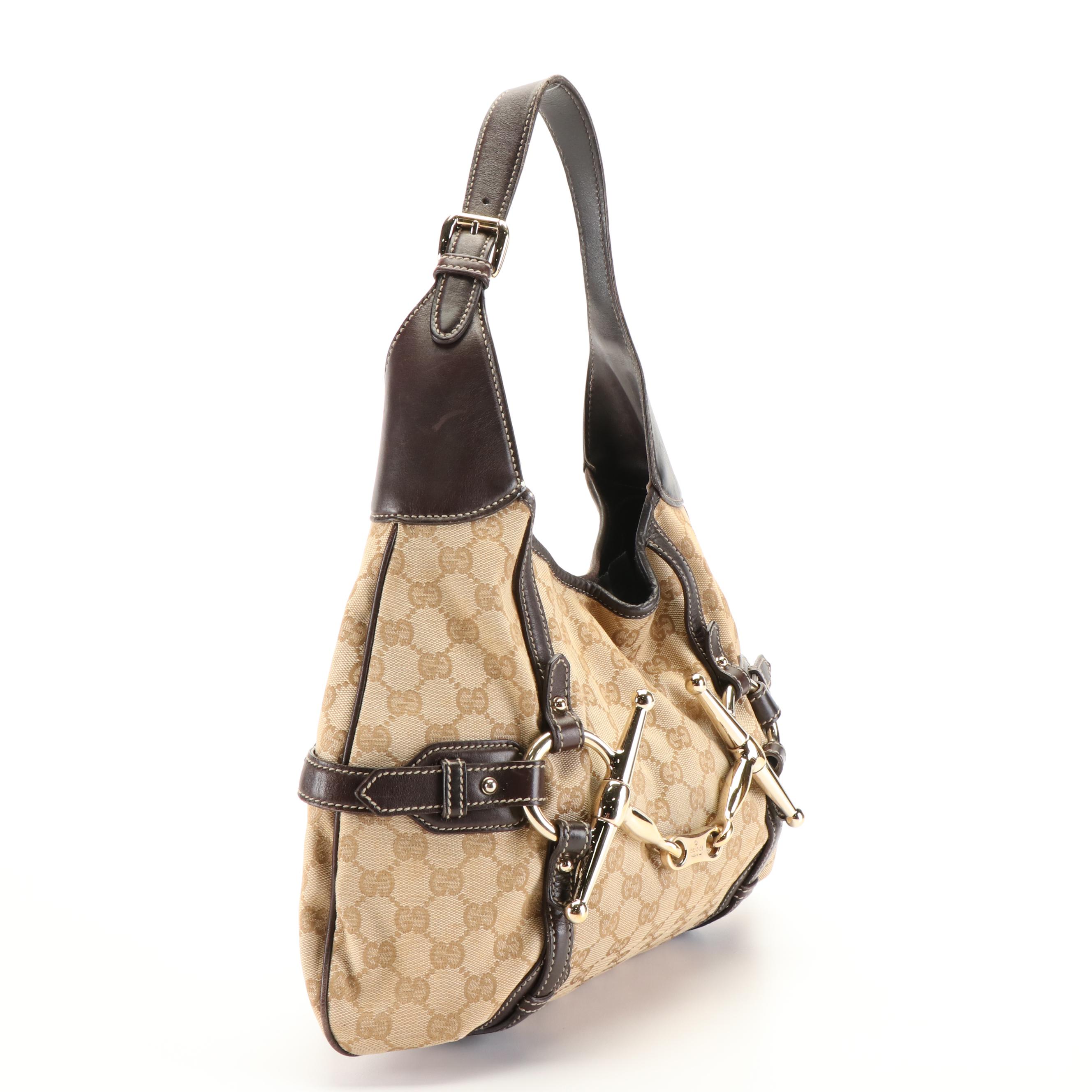 Gucci Bridle Bit 85th Anniversary Monogram Canvas Hobo Bag