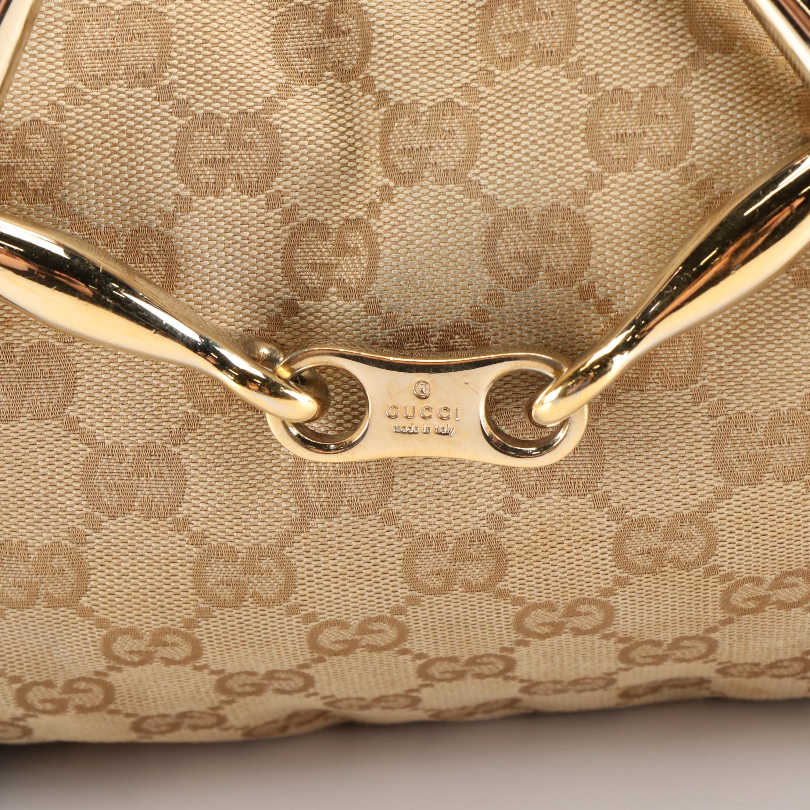 Gucci Bridle Bit 85th Anniversary Monogram Canvas Hobo Bag