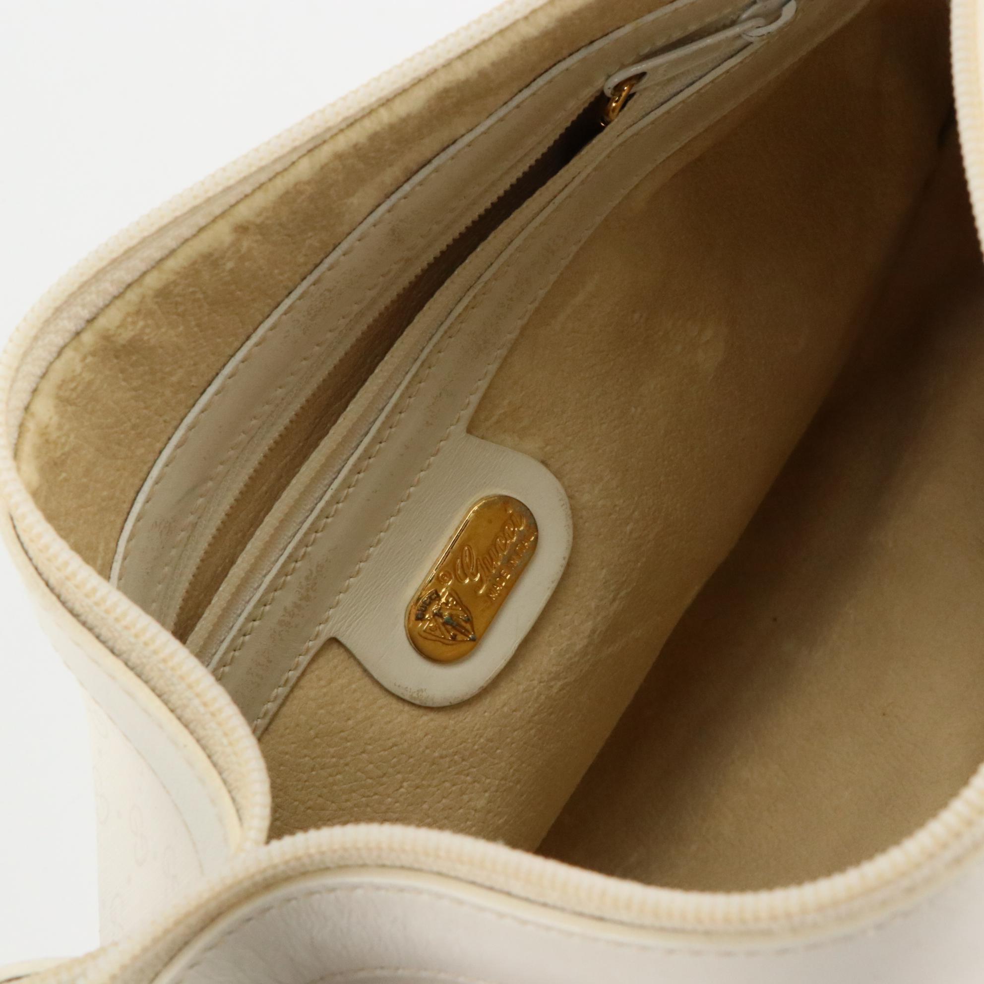 Gucci Vintage White Micro Guccissima Supreme Canvas and Leather Shoulder Bag