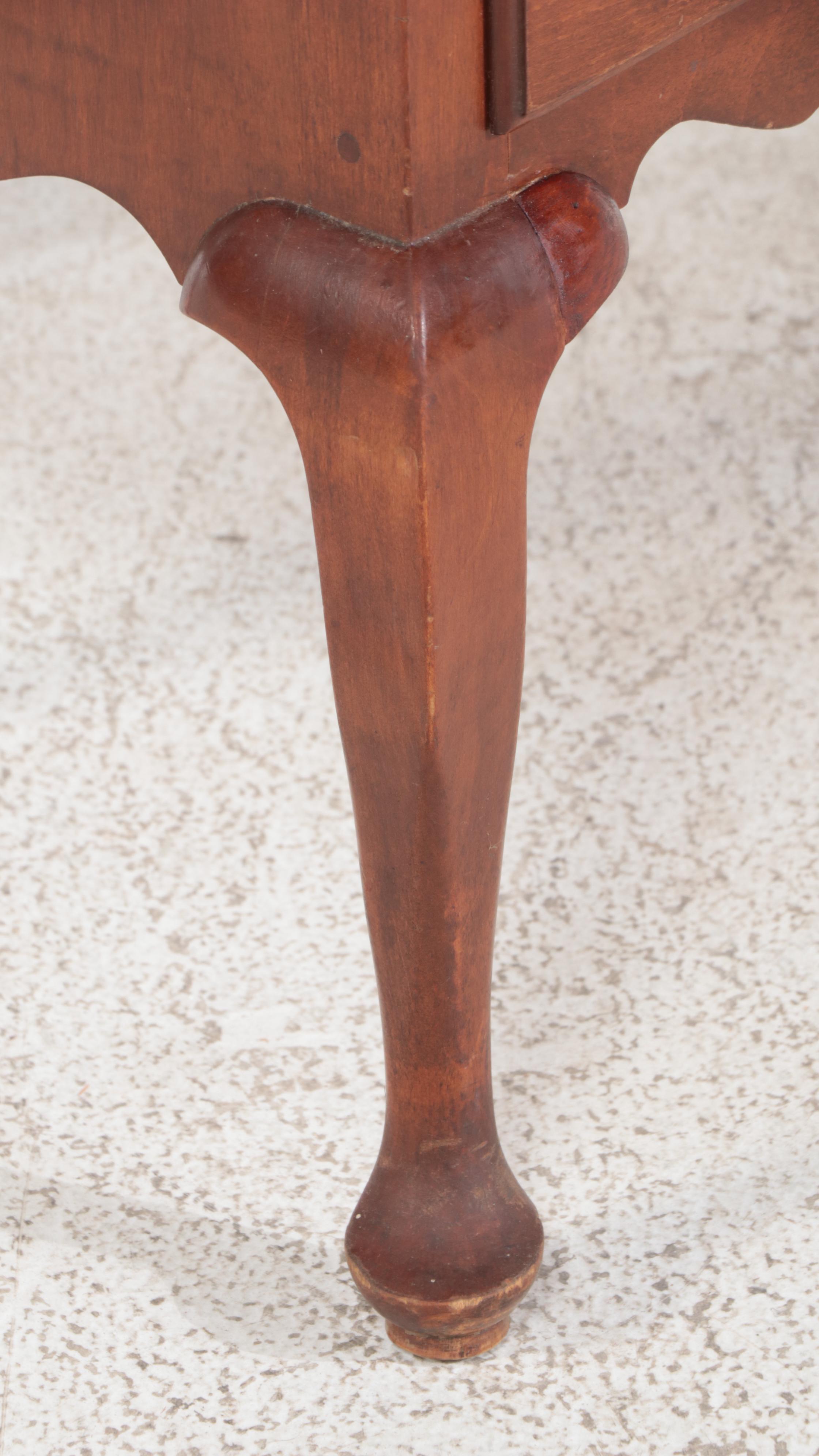 Queen Anne Style Tiger Maple Slant Front Desk-on-Stand, 20th Century