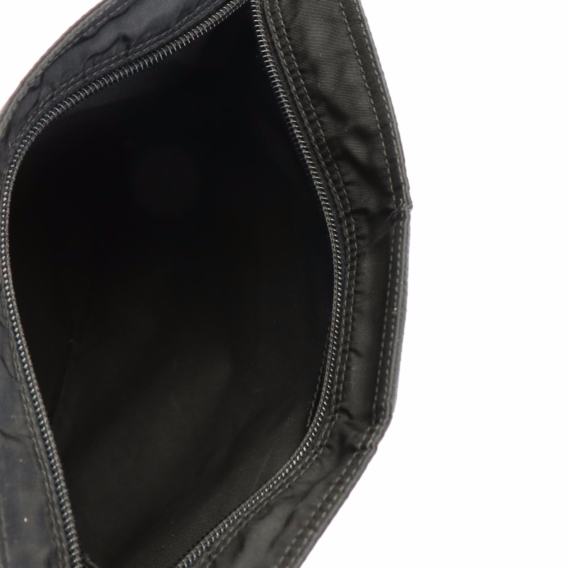 Prada Black Tessuto Nylon Flat Messenger Crossbody Bag