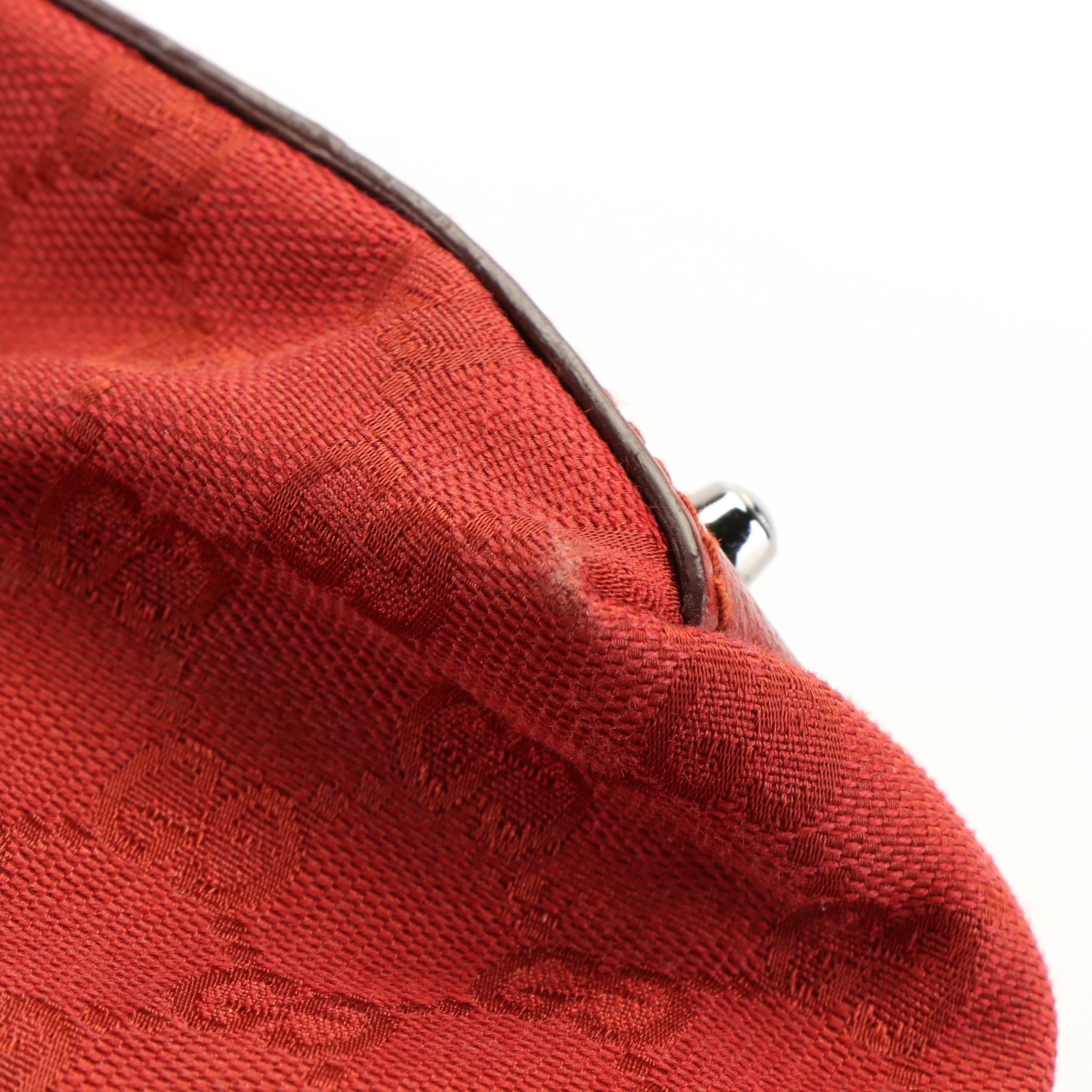 Gucci Red Monogram GG Canvas Boston Bag