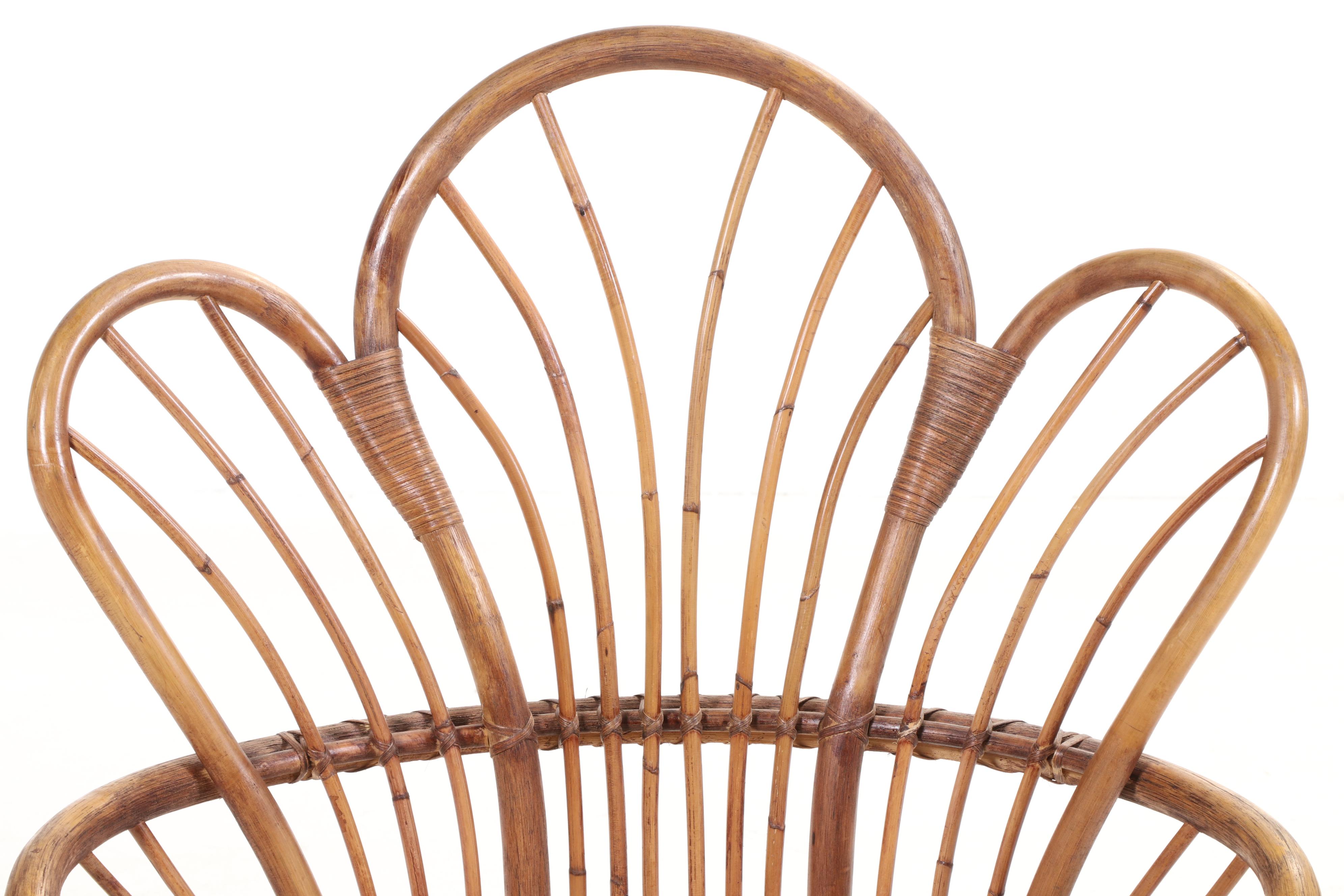 Rattan Fan Back Accent Chair