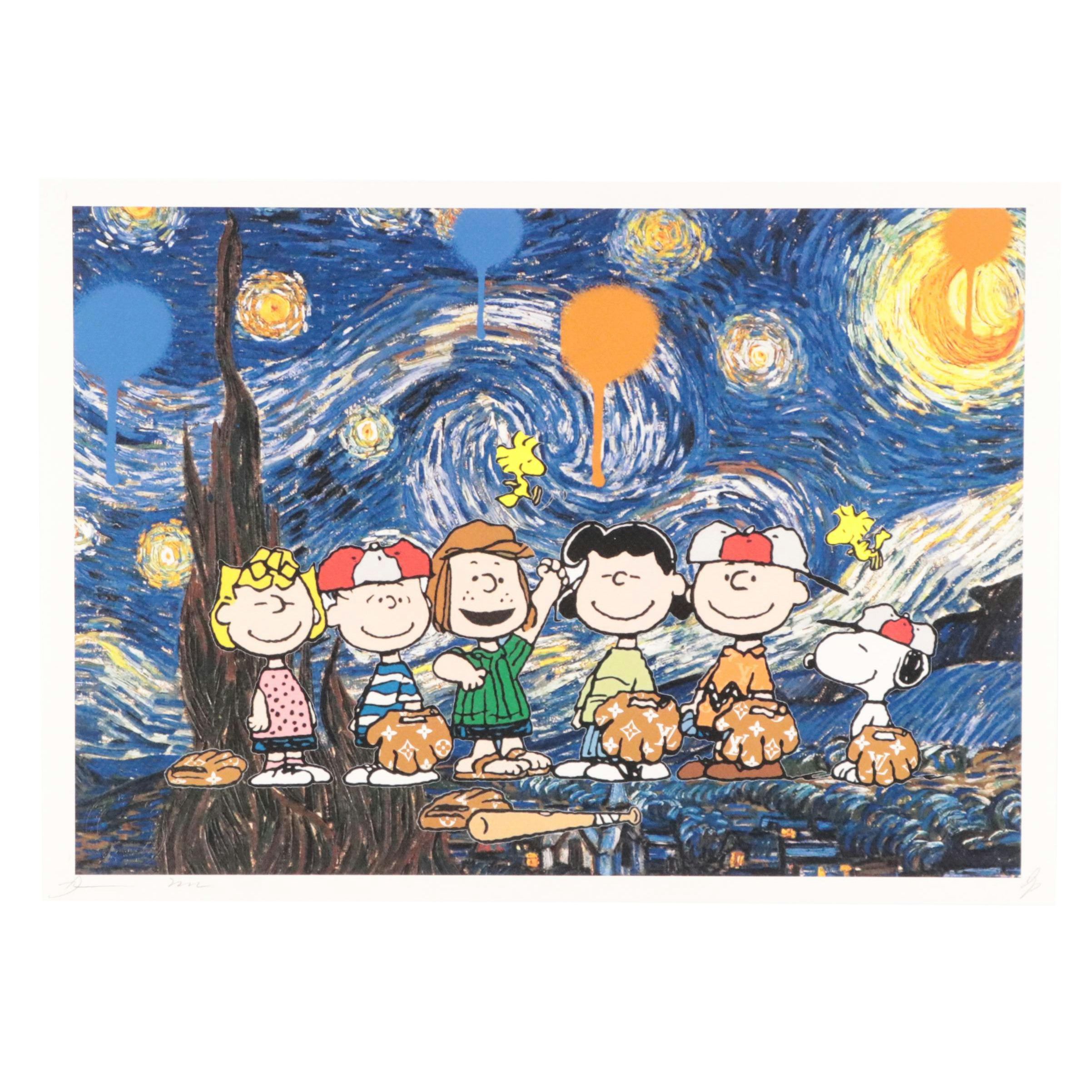 Death NYC Pop Art Giclée of Charlie Brown x Van Gogh, 2022
